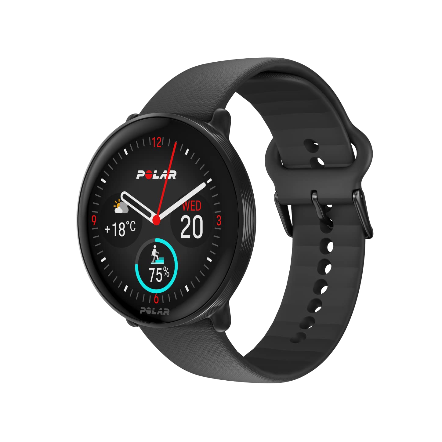 ساعت هوشمند Polar Ignite 3 - Fitness & Wellness GPS، تحلیل خواب، نمایشگر AMOLED، ردیاب فعالیت 24/7، ضربان قلب، تمرینات شخصی‌سازی شده و راهنمایی صوتی زمان واقعی مشکی آبیغلام