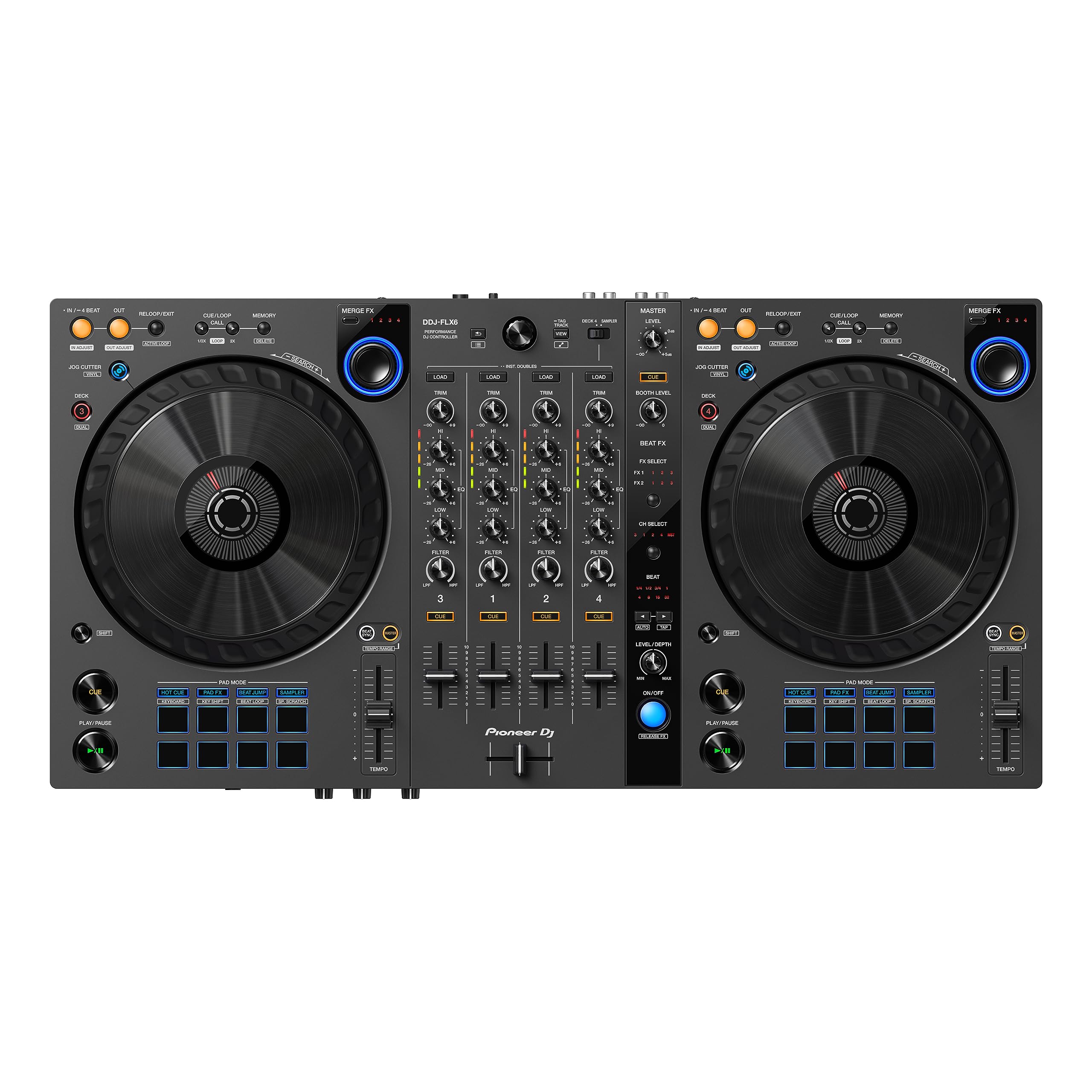 پایدار DJ DDJ-FLX6-GT GRAPHITE Rekordbox و کنترلر