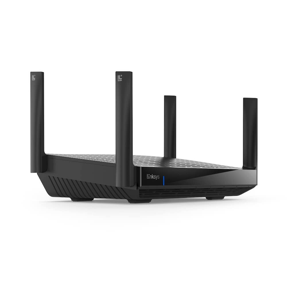 Linksys Hydra Pro 6E Tri‑Band WiFi 6E Mesh Router - مسیریاب مشت 6 باندی 6E وایفای 6 مگاهرتز - روتر بازی بی‌سیم 8 جریانه، باند 6 گیگاهرتز برای استریمینگ 8K، سرعت تا 6.6 گیگابیت بر ثانیه، پوشش 2700 فوت مربع، قابلیت اتصال بیش از 55 دستگاه، کار می‌کند با سیستم مش Velop.