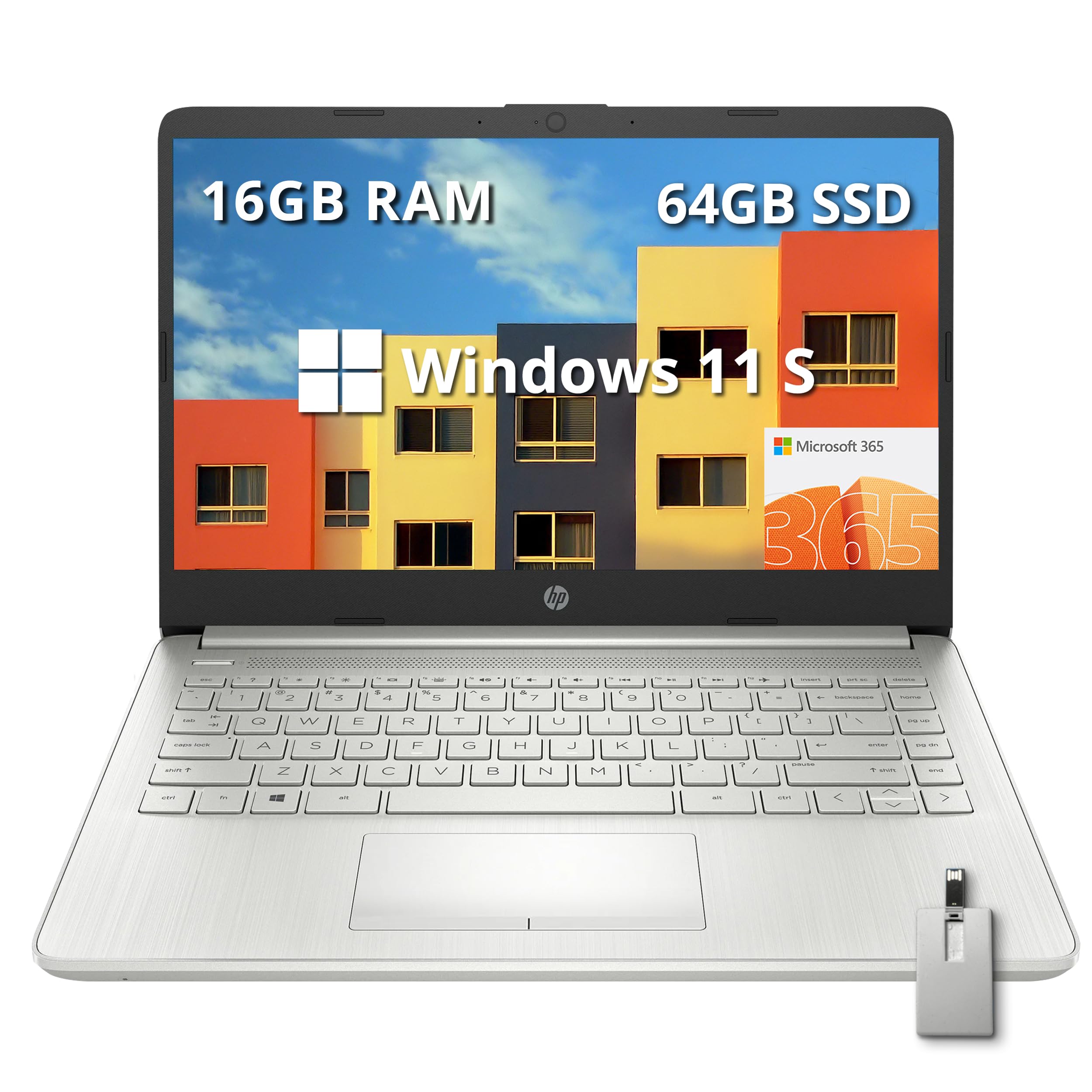 لپ تاپ ۱۴ اینچی اچ‌پی مدل استریم ۲۰۲۲ با پردازنده AMD Athlon Silver 3050U، رم ۱۶ گیگابایتی، حافظه داخلی ۵۱۲ گیگابایتی از نوع SSD، دوربین وب ۷۲۰پی، گرافیک AMD Radeon، بلوتوث، ویندوز ۱۰ هوم به رنگ نقره‌ای همراه با کارت ۳۲ گیگابایتی SnowBell USB