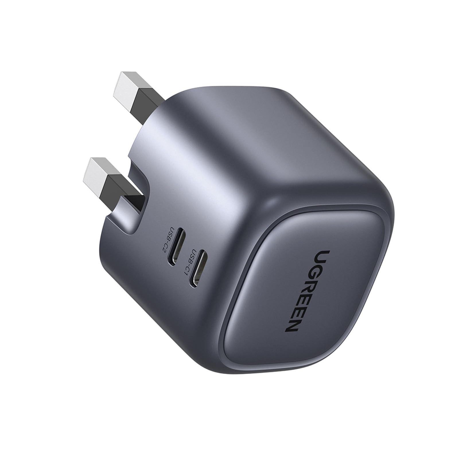 UGREEN نکسود 45 وات شارژر GaN دوپورت USB C شارژر نوع C قابل تاشو 45 وات اداپتور سریع آیپد، بلوک 25 وات شارژر USB C برای سامسونگ اس 25 الترا، آیفون 17 پرو مکس، مک بوک ایر، آیپد و غیره 45 وات - 2 پورت