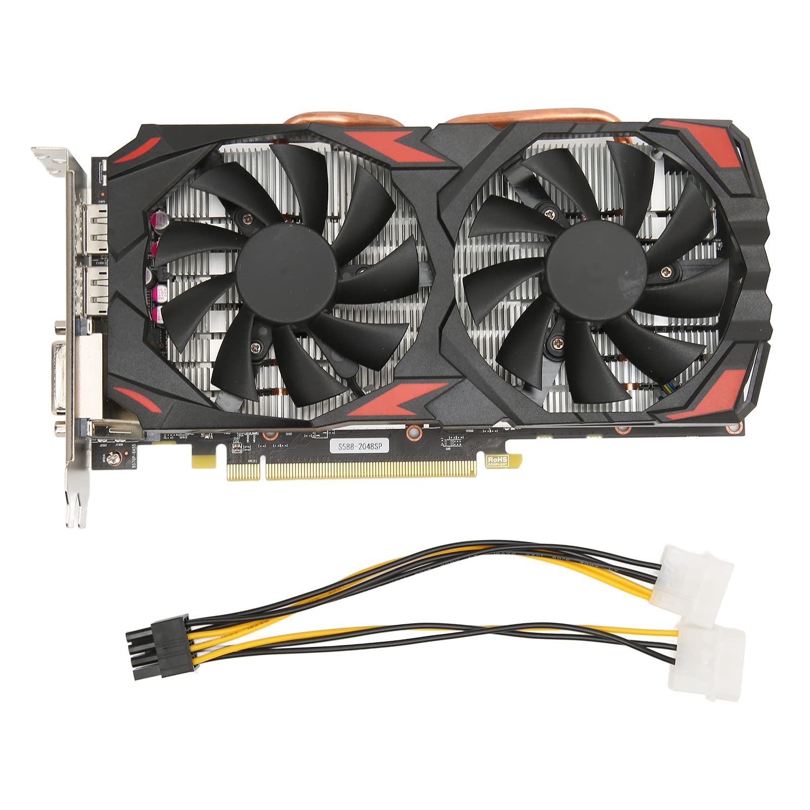 MXGZ 580 کارت گرافیک، 8GB GDDR5، 256 بیت، 7000 مگاهرتز، کارت گرافیک گیمینگ با درگاه خروجی DP/HDMI/DVI، دو فن خنک‌کننده، 8K 16 PCI Express 3.0 کارت گرافیک رایانه