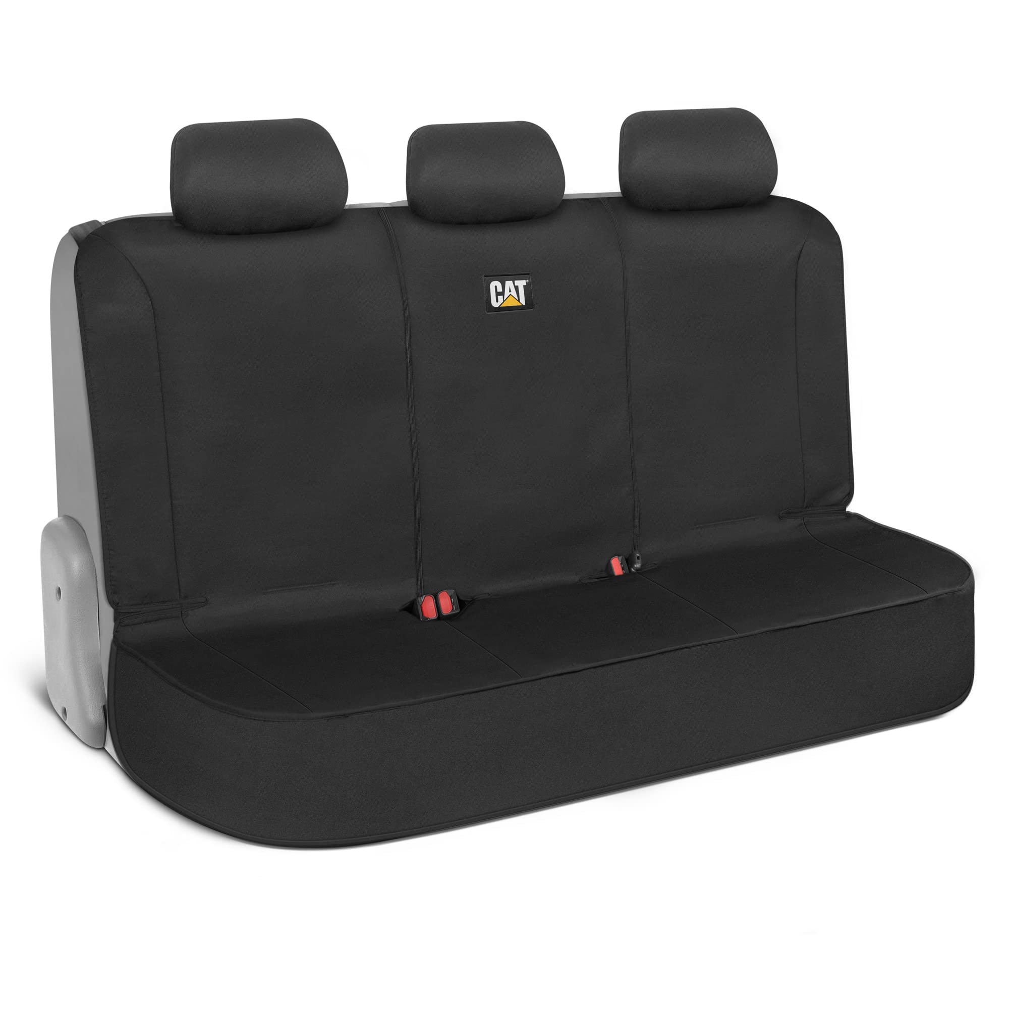 Caterpillar EasyFit Back Seat Cover for Cars Trucks SUV, Split Bench Rear Seat Protector with Neoprene Padding, Water-Resistant Adjustable Back Seat Cover for Dogs, Durable Interior Car Seat Cover Black Back Seat Cover
