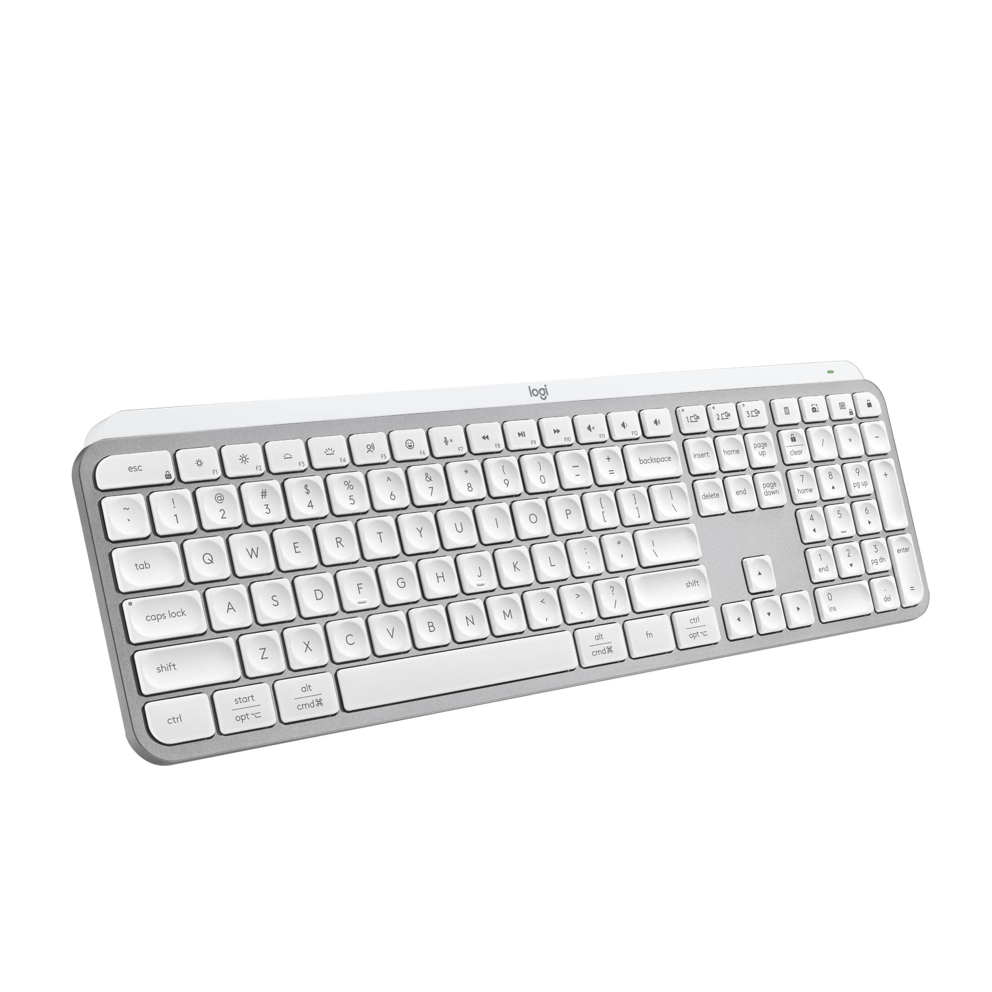 کیبرد بی‌سیم Logitech MX Keys S، با ارتفاع کم، تایپینگ دقیق و بی‌صدا، کلیدهای قابل برنامه‌ریزی، نورپردازی پس‌زمینه، بلوتوث، شارژر USB C قابل شارژ، برای ویندوز PC، لینوکس، کروم، مک - رنگ خاکستری آرنگی
