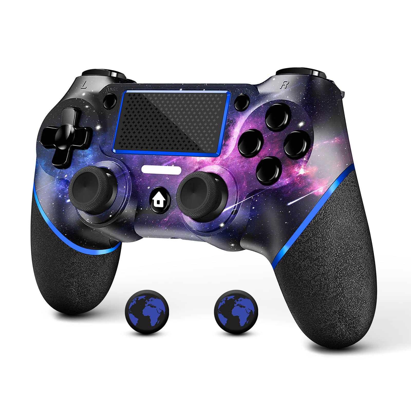 کنترلر بی‌سیم AceGamer برای PS4، کنترلر بازی سازگار با PS4/Pro/Slim/PC با دکمه توربو/بازگشتی/ویبریشن دوتایی/حسگر ۶ محوره/پنل لمسی