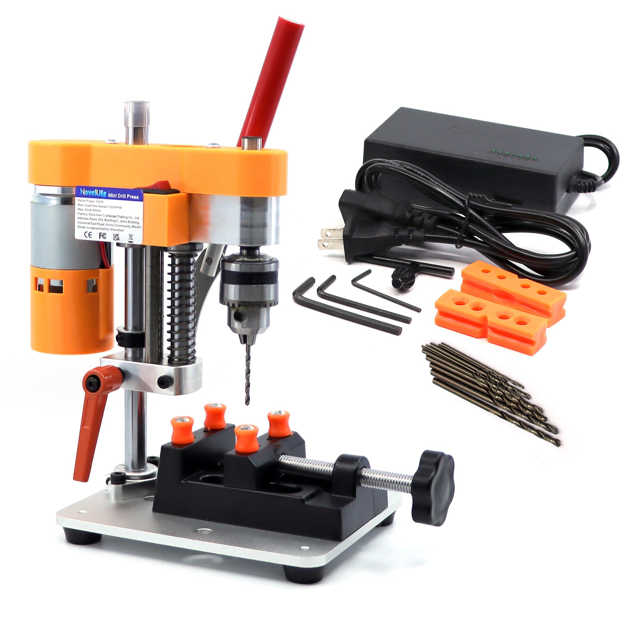 مینی دستگاه حفاری دقیق NovelLife بر روی صندوق حفاری قرار دارد، قابل حمل با موتور CNC 795، سرچک B10 برای فلز و چوب، ابزار ساخت جواهرات و صنایع دستی بهبود یافته.