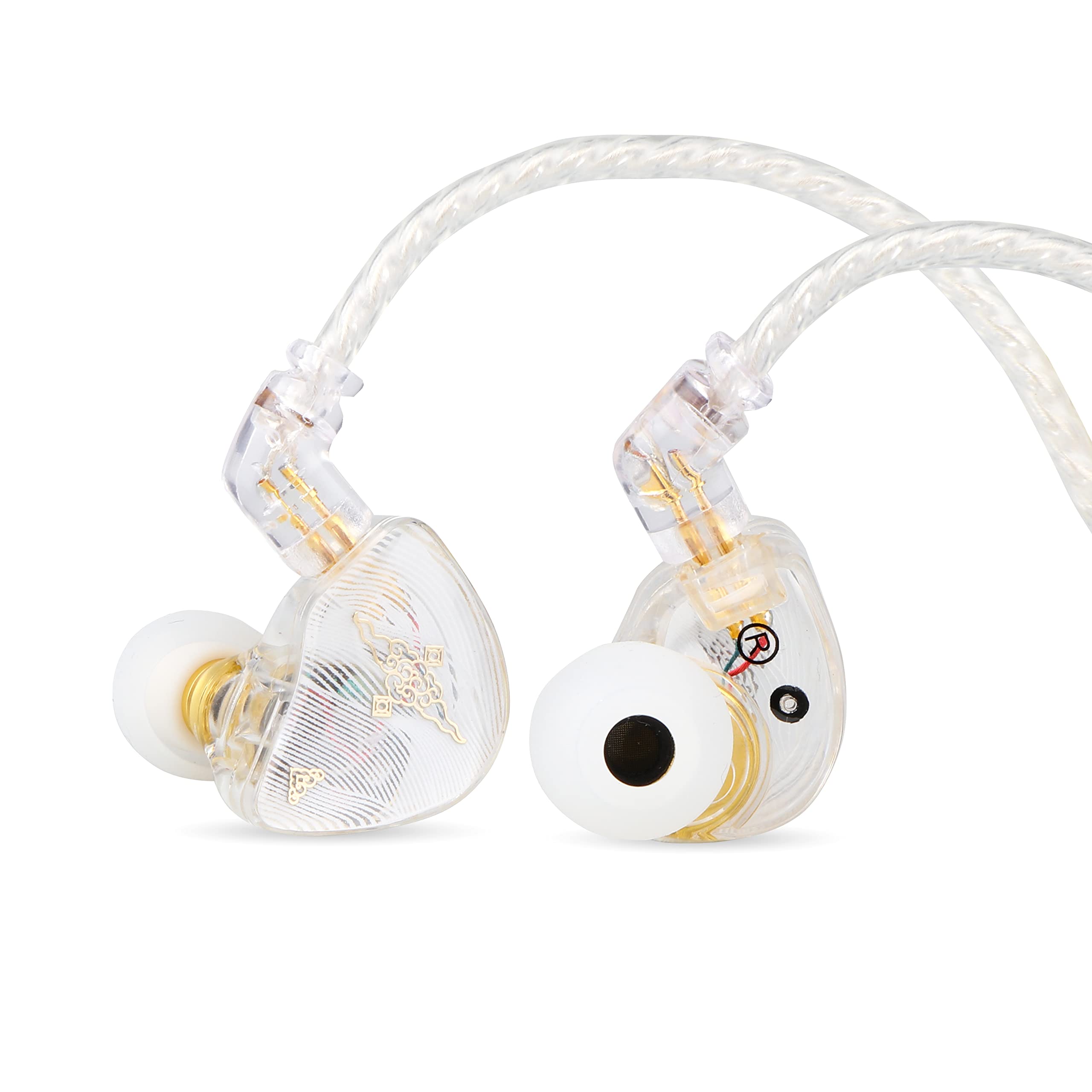گوشی‌های داخل گوش Linsoul TANGZU Wan’er S.G HiFi با درایور دینامیک 10 میلیمتری PET Diaphragm و شکل ارگونومیک، با کابل OFC بافته شده قابل جداشدن با پین‌های داخلی برای عاشقان موسیقی، موسیقی‌دانان و دی‌جی‌ها (سفید، بدون میکروفن)، سفید بدون میکروفن
