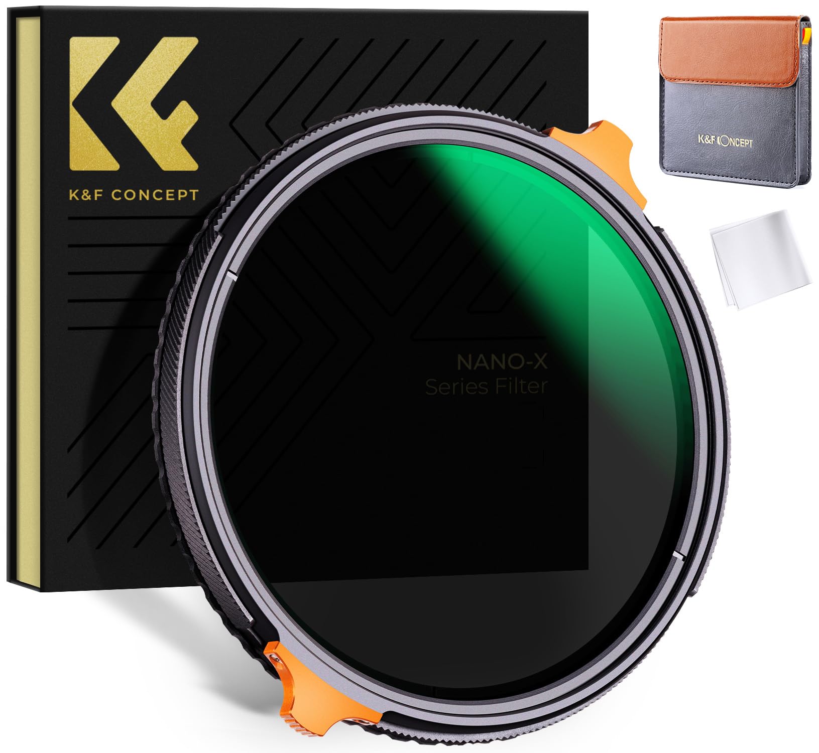 فیلتر ND متغیر ان‌دی 4-64 و CPL MRC Nano-X از K&F Concept با فوکوس متغیر از ان‌دی 4 تا 64 (۲ تا ۶ ایستگاه) و CPL Circular Polarizer (قطر ۸۲میلی‌متر)