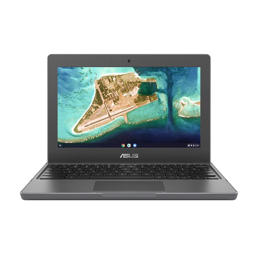 لپتاپ ASUS Chromebook CR1100FKA لمسی 11.6 اینچی (اینتل سلرون N4500، 4GB RAM، 64GB eMMC، Google Chrome OS) شامل گارانتی سه ساله ASUS است.
