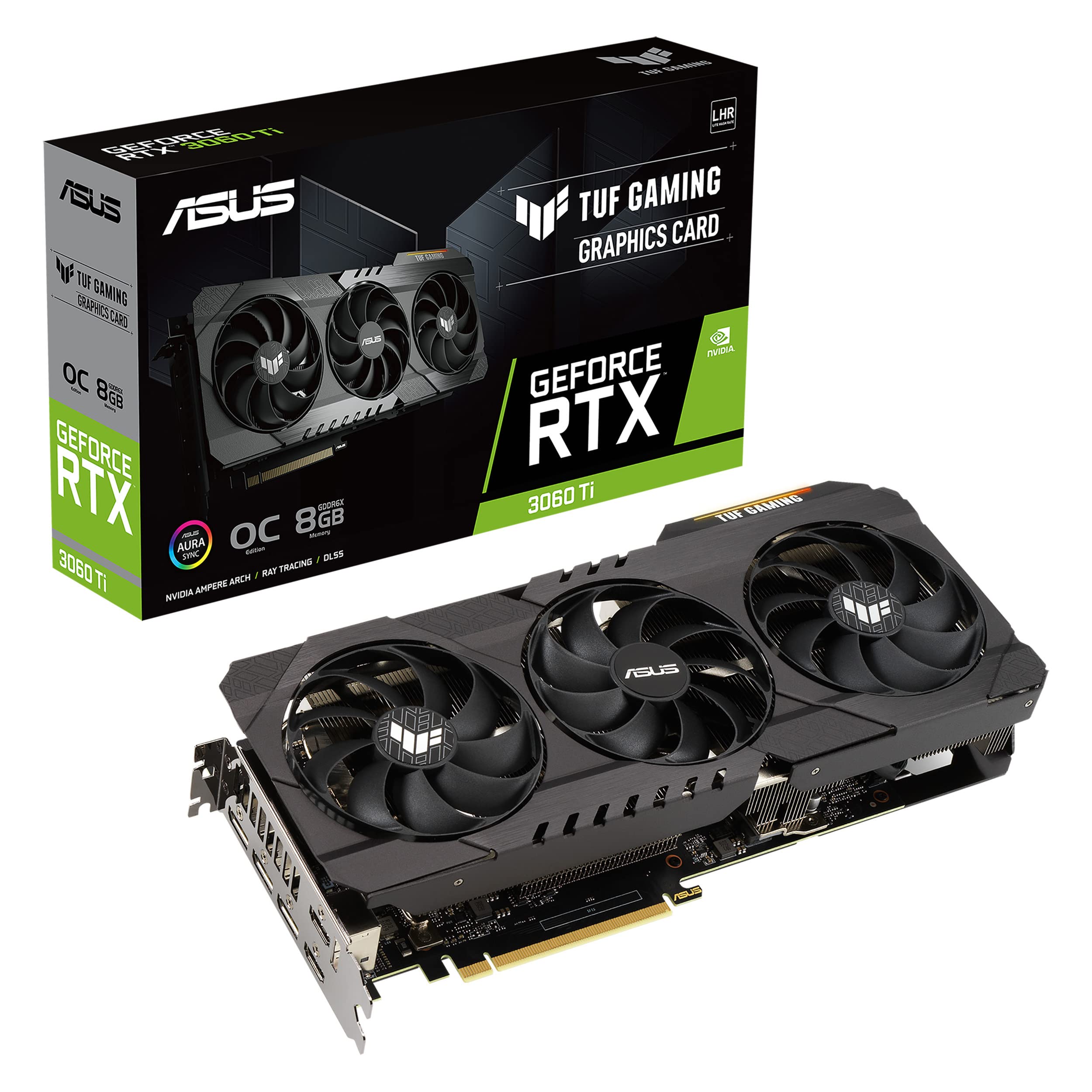 ASUS TUF NVIDIA GeForce RTX 3060TI OC Edition Gaming Graphics Card (PCIe 4.0, 8GB GDDR6X, HDMI 2.1, DisplayPort 1.4a, Dual ball Fan Bearings, Military-grade Certification, GPU Tweak III) BLACK TUF-RTX3060TI O8GD6X
ASUS TUF کارت گرافیک بازی NVIDIA GeForce RTX 3060TI نسخه OC (PCIe 4.0، 8 گیگابایت GDDR6X، HDMI 2.1، DisplayPort 1.4a، روشنایی دوگانه Dual ball Fan Bearings، گواهی نظامی Military-grade Certification، GPU Tweak III) سیاه TUF-RTX3060TI O8GD6X
