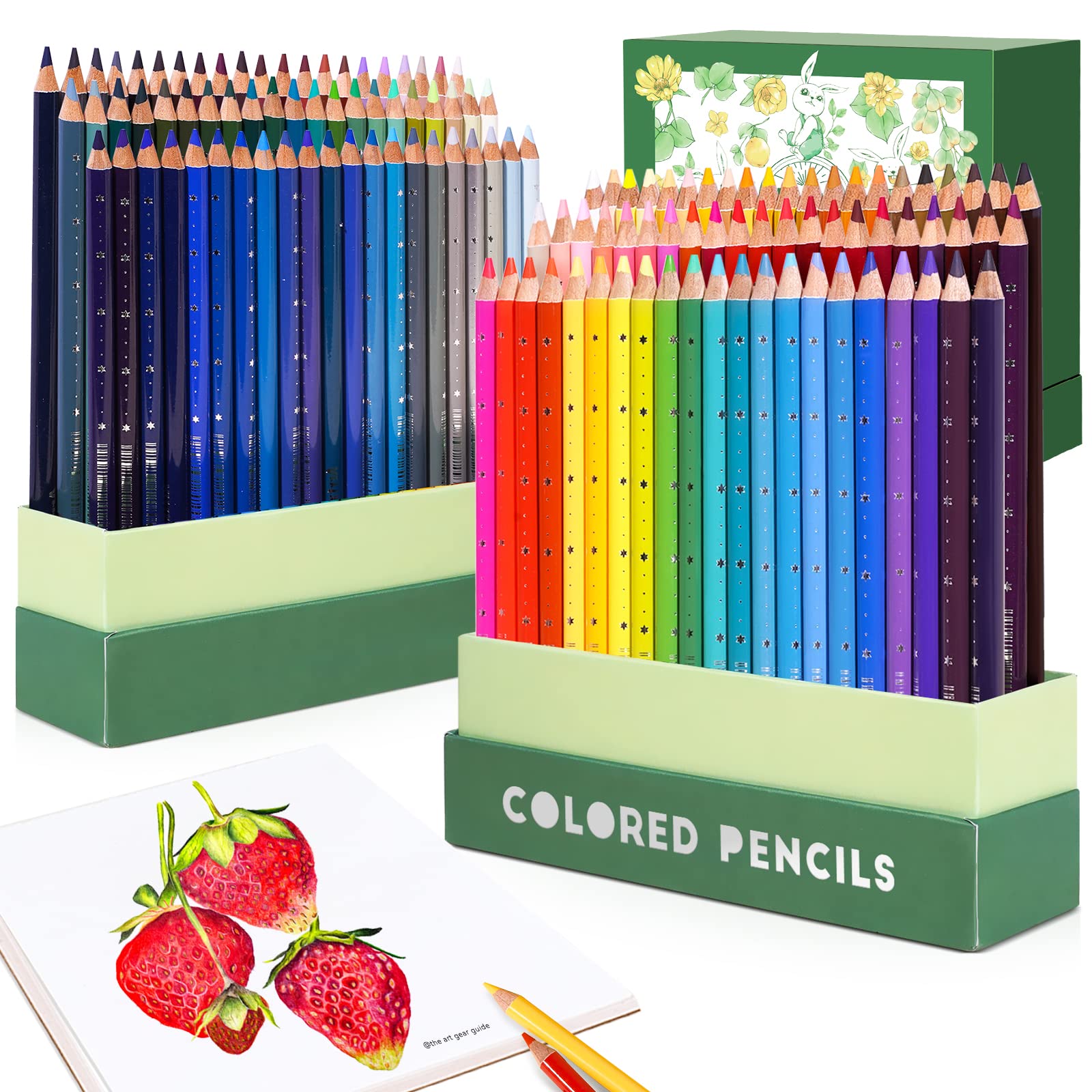 Arrtx 126 Colored Pencils Set, Soft Core Colored Pencils for Adult Coloring Drawing Blending Shading Sketching, Coloring Pencils Art Supplies for Artists Adults Beginners 126 Colors