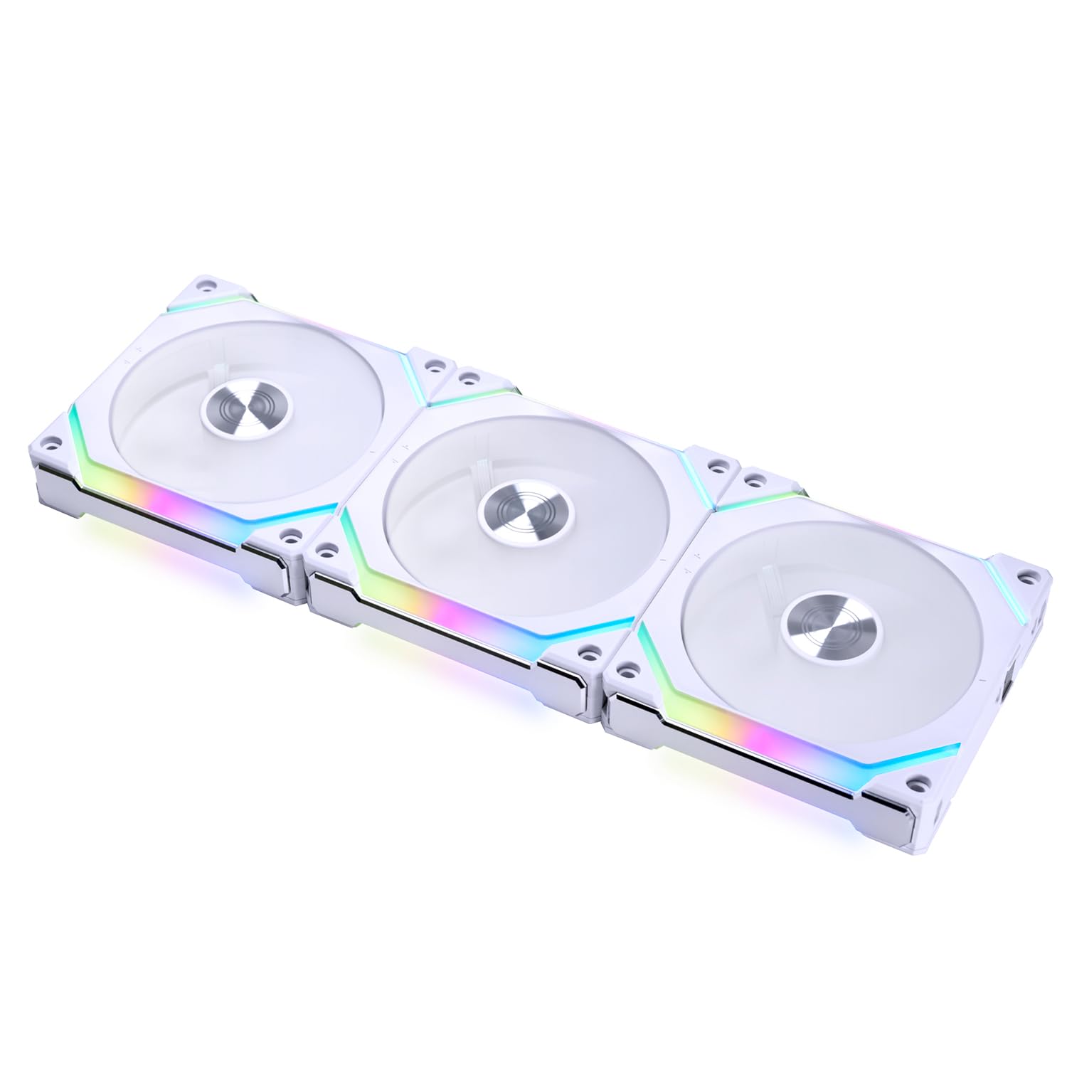 بسته سه عددی فن Lian Li UNI Fan SL120 V2 RGB سفید با کنترل‌کننده - UF-SL120V2-3W (V2)