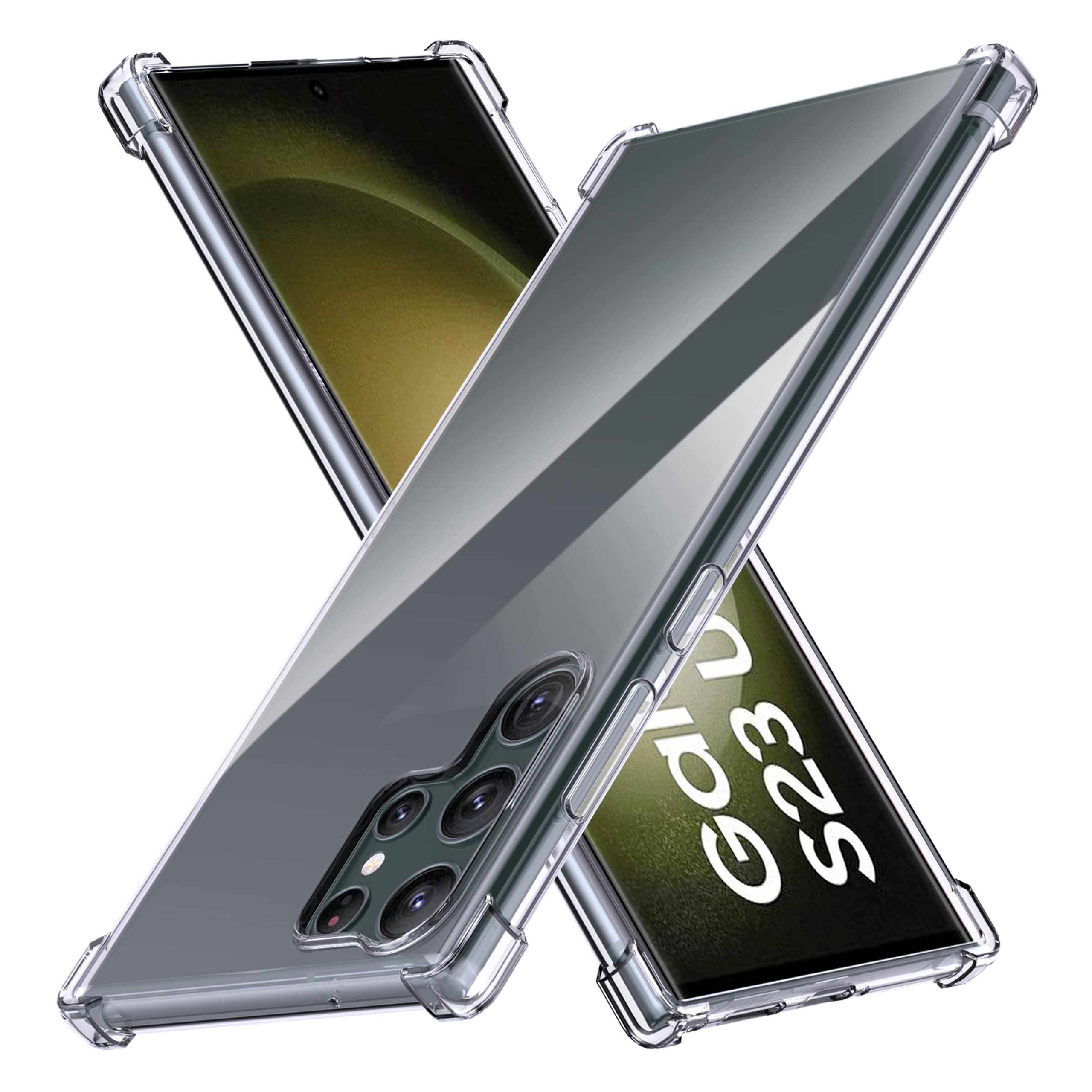 کاور تلفن همراه انووکا برای گوشی Samsung Galaxy S23 Ultra شفاف با محافظ دوربین داخلی و نازل نازک ، پوشش پشتی شفاف محافظ نرم و انعطاف پذیر با بامپر هیبرید سیلیکونی