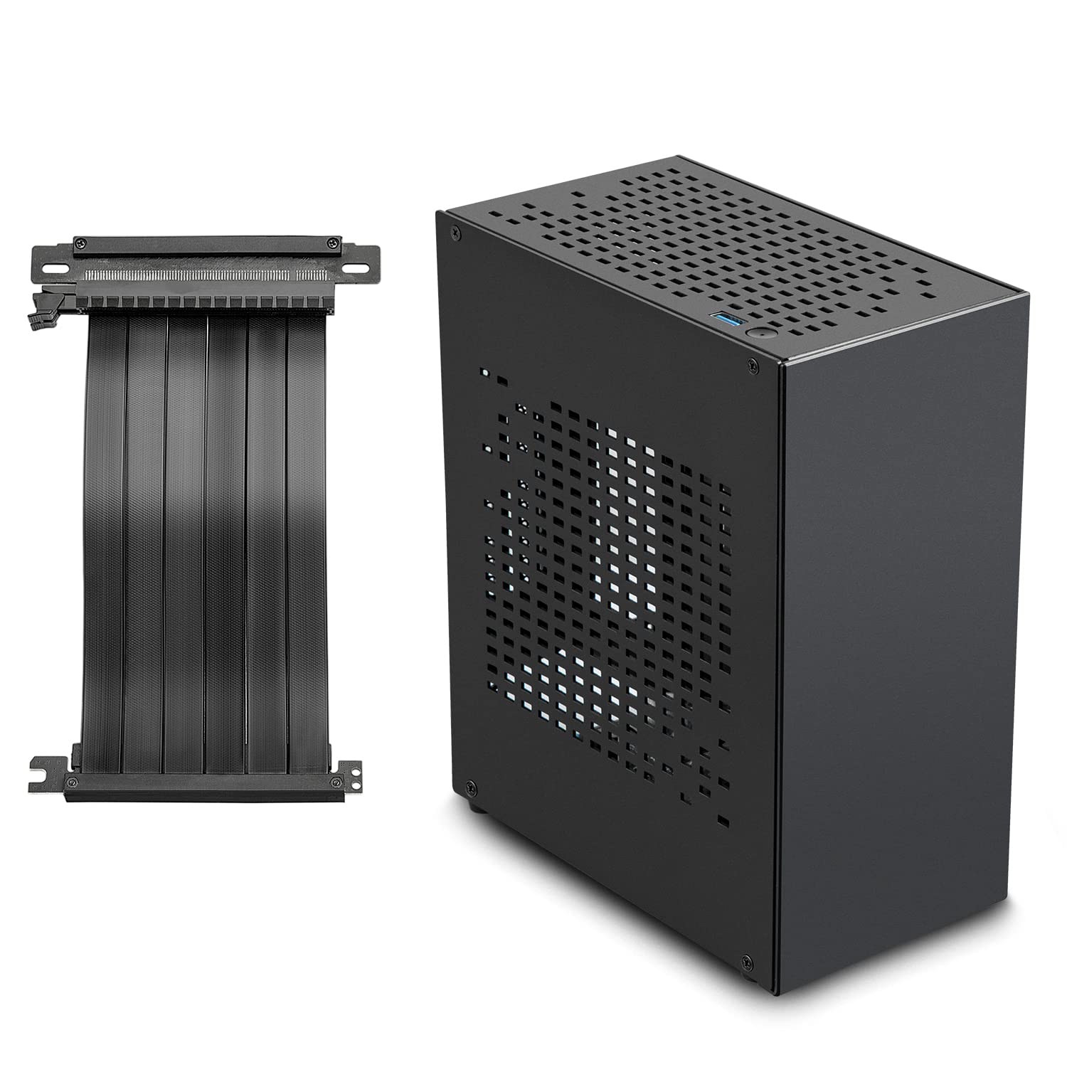 قاب کوچک فرم فاکتور JOYJOM آلومینیومی با ریزر PCIe، قاب کوچک Mini PC، قاب SFF کامپیوتر تی ایکس، قاب بازی کامپیوتر TX کارت گرافیک GPU را پشتیبانی می کند (مشکی)