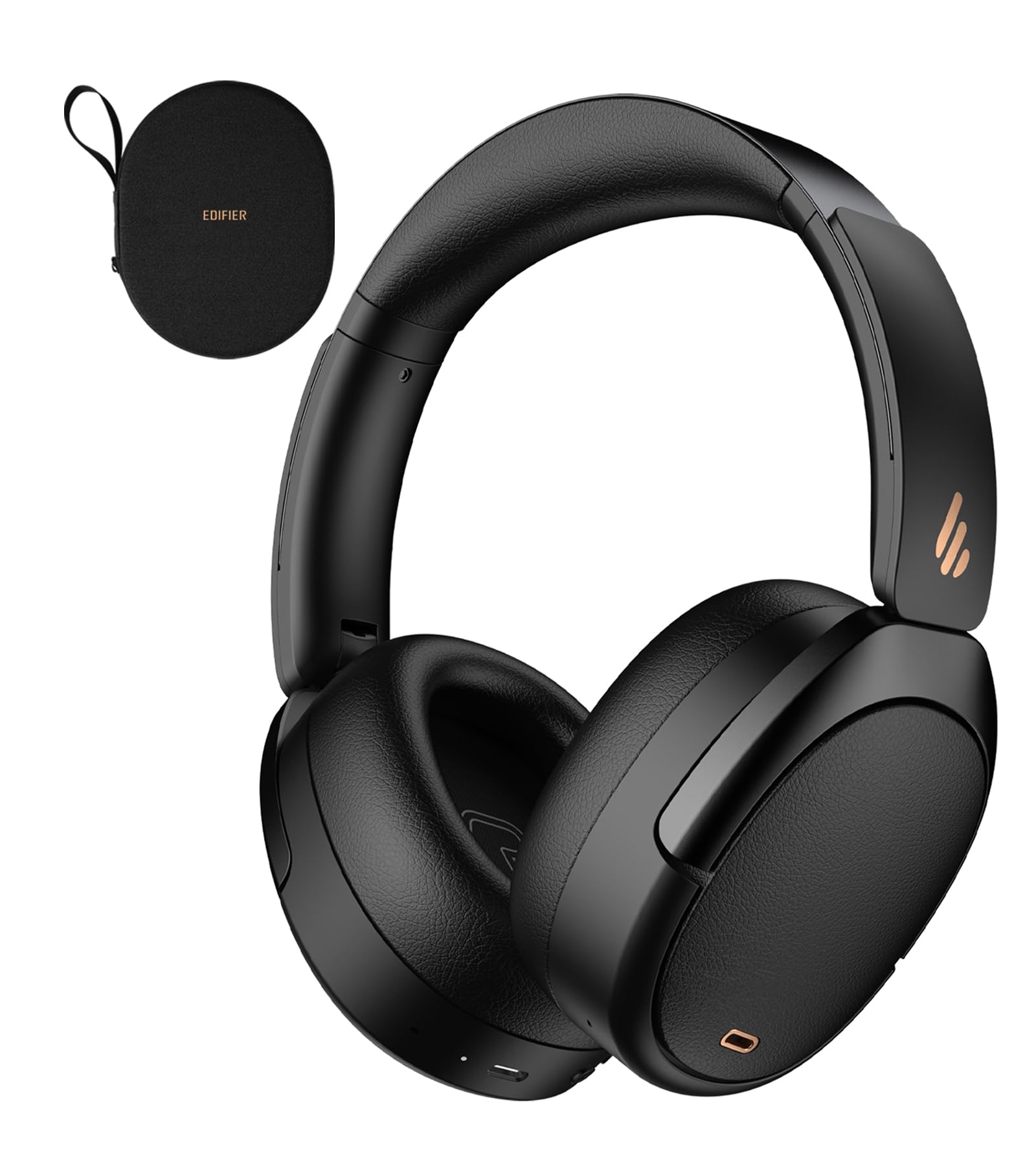 هدفون های فعال سر و صدای هجومی ادیفایر مدل WH950NB - کدک ال‌دی‌ای‌سی با صدای با کیفیت بالا و تنظیمات EQ دلخواه از طریق برنامه پس از ۵۵ ساعت پخش پشت سر هم با هدفون‌های بلوتوث بی‌سیم مدل Over-Ear V5.3 - مشکی قابل تاشد