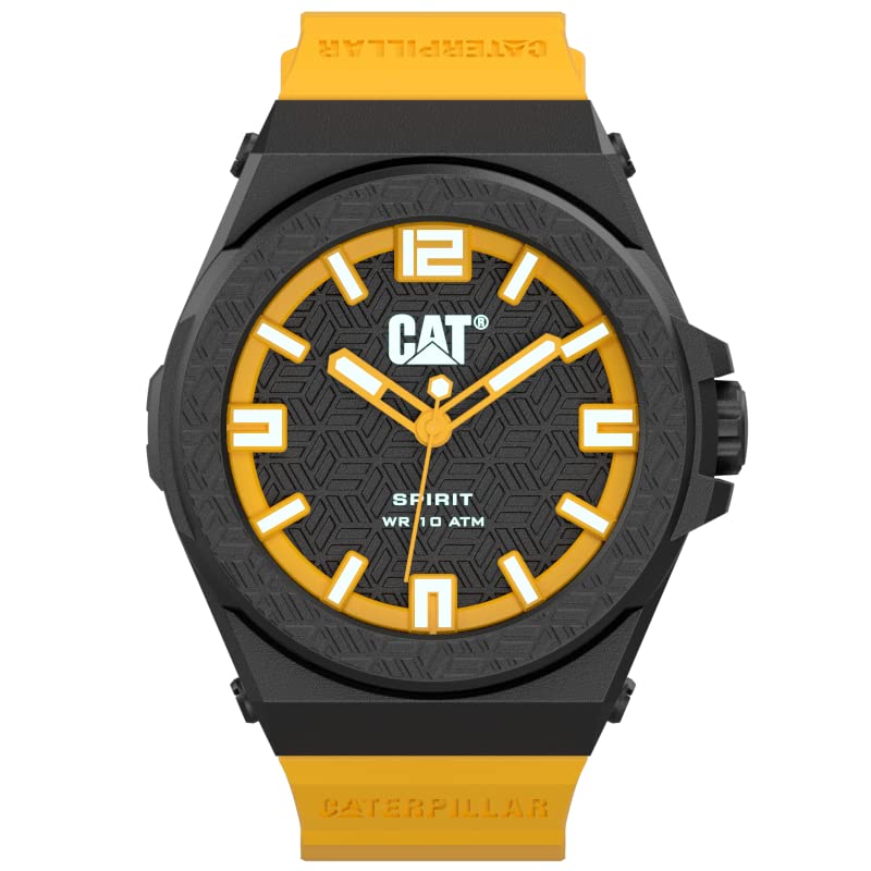 مژهٔ شیفتگی Evo مردانه CAT، قاب 46 میلی‌متری، بند سیلیکون زرد