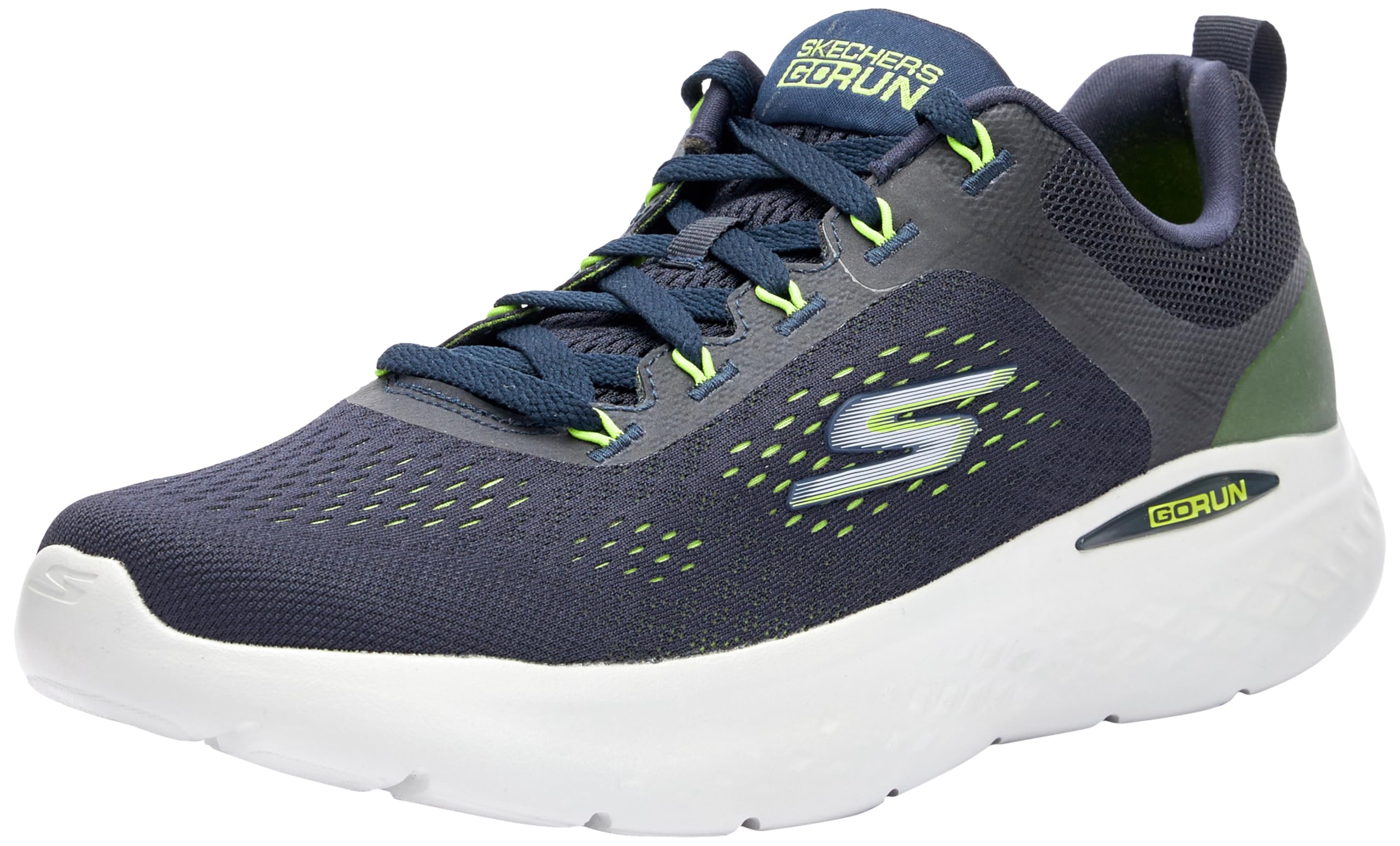 Skechers GO RUN LITE — کتانی مردانه سایز 42.5 (EU)، رنگ سرمه‌ای و لیمویی