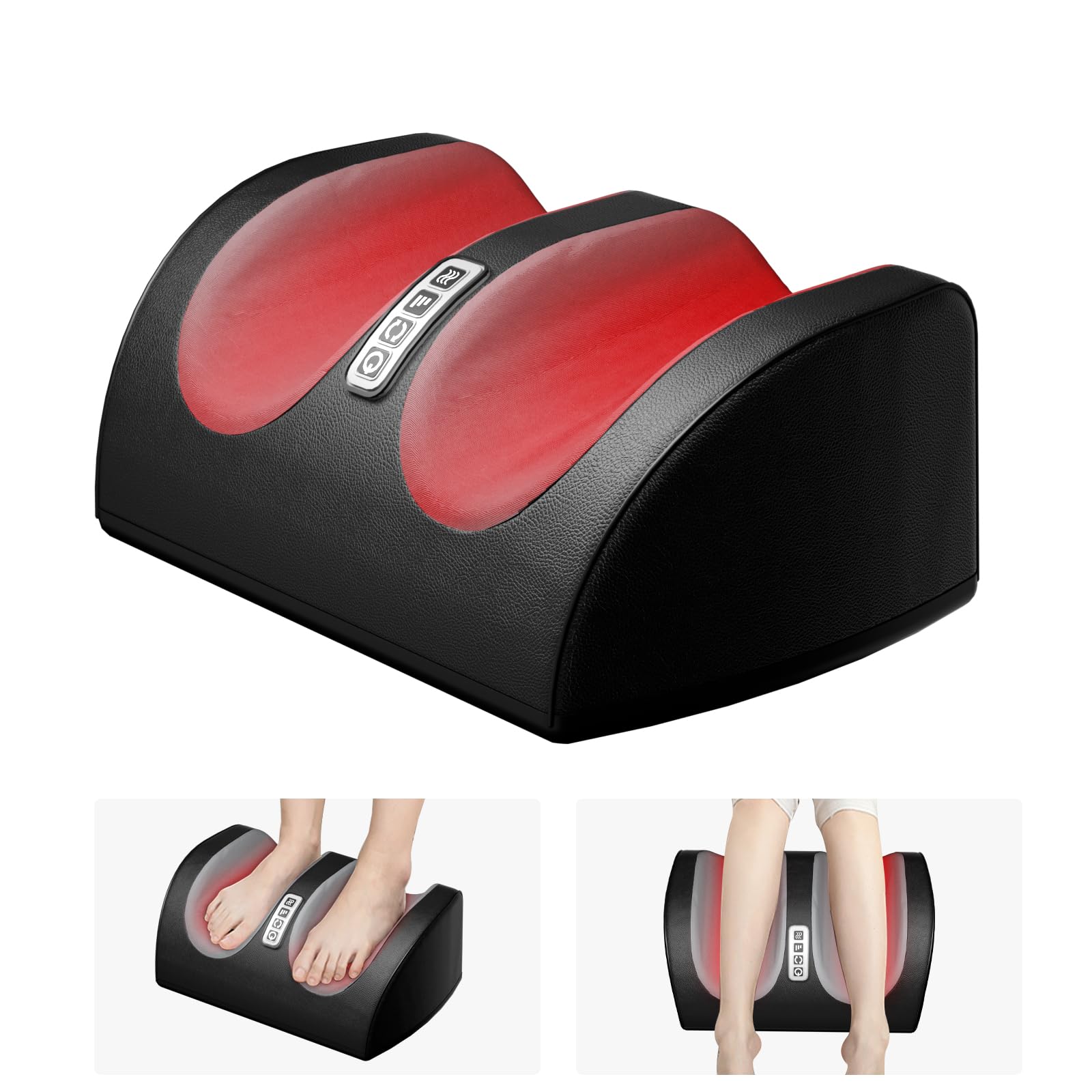ماساژور پا LINGTENG Shiatsu با گرما، ماساژور پا و ساق پا با رول ماساژ، ماساژور بافت ژیله‌ای عمیق برای پلانتار فاشییت، کاهش درد، تحریک گردش خون، هدایایی برای زنان و مردان