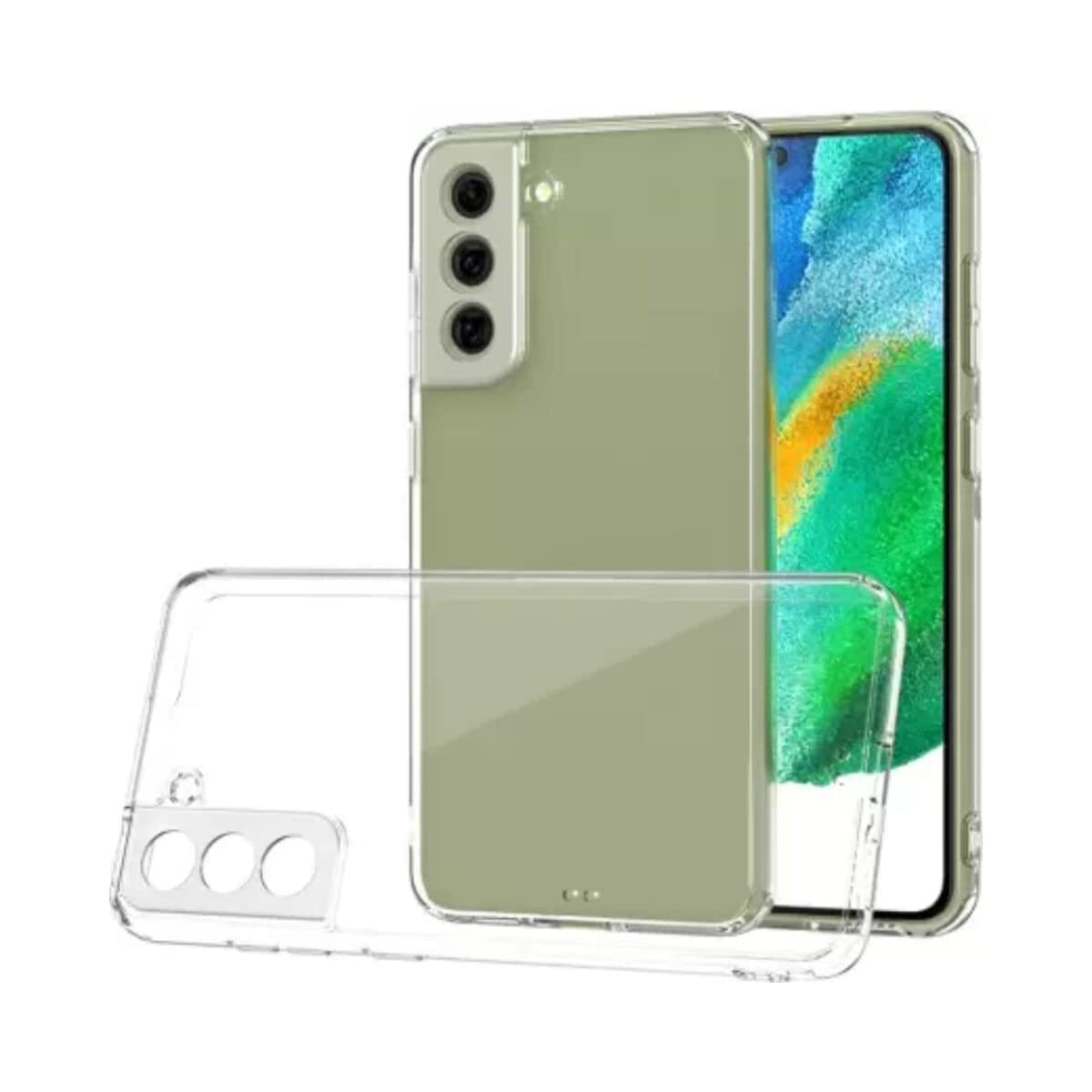 محافظ شفاف انعطاف‌پذیر سیلیکون نرم TPU ضدضربه مخصوص Samsung Galaxy S21 FE 5G از Zubitech سازگار با Samsung Galaxy 21 FE 5G (شفاف)