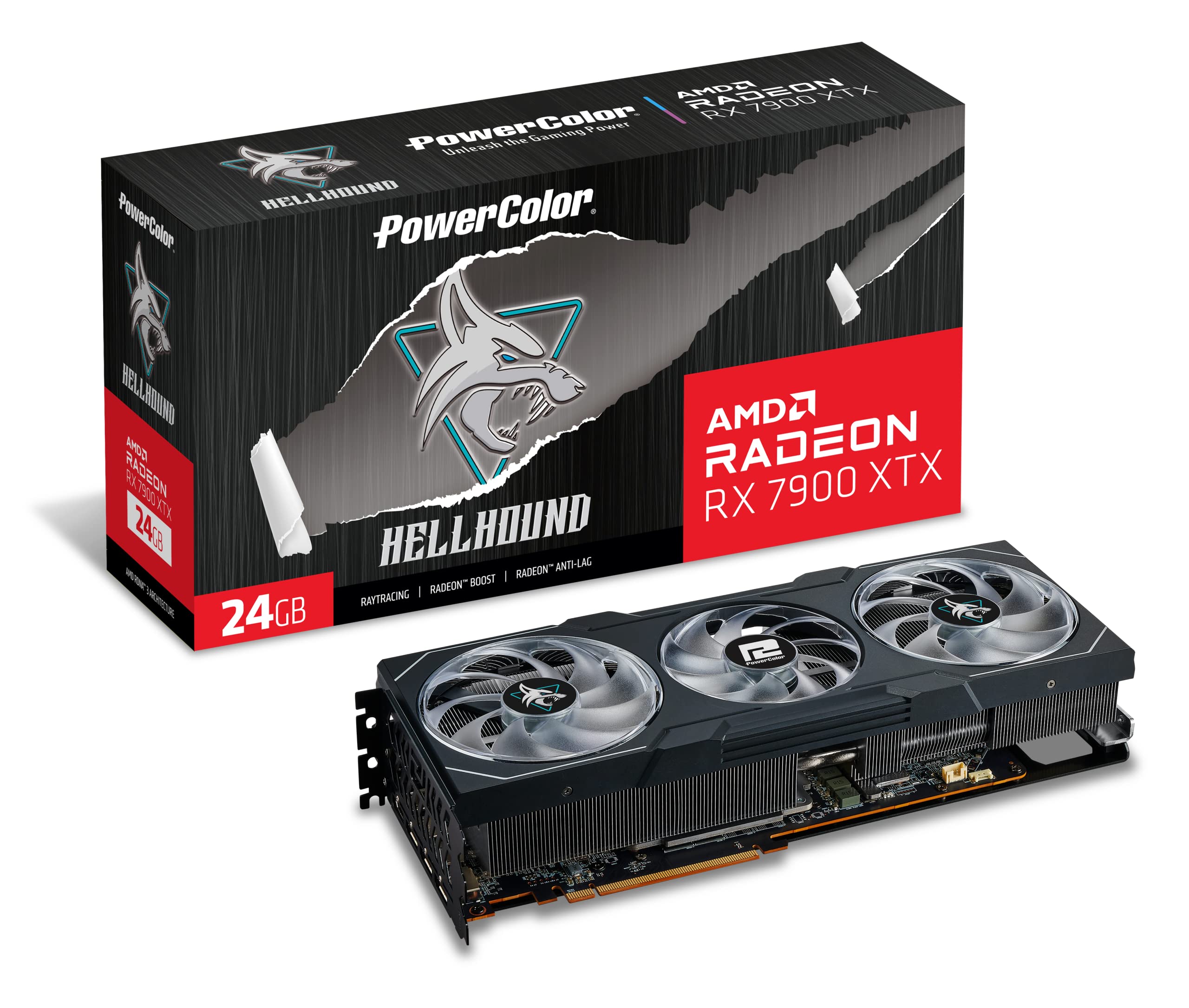 PowerColor RX 7900 XTX 24G-L/OC، AMD Radeon RX 7900 XTX 24 گیگابایت GDDR6، 7900XTX Hellhound