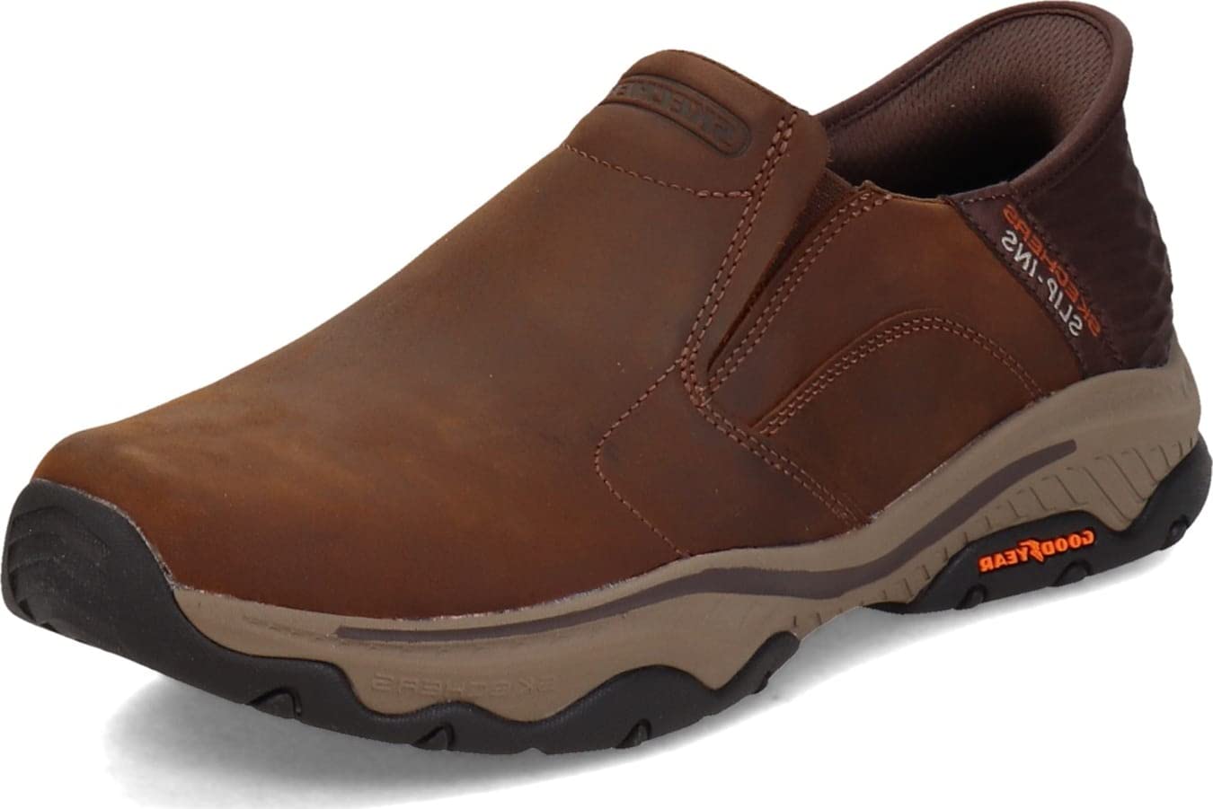 موکاسین مردانه Skechers Craster - Lanigan، مدل Slip-in (آسان‌پوش)، سایز 47.5 اروپا، قهوه‌ای تیره