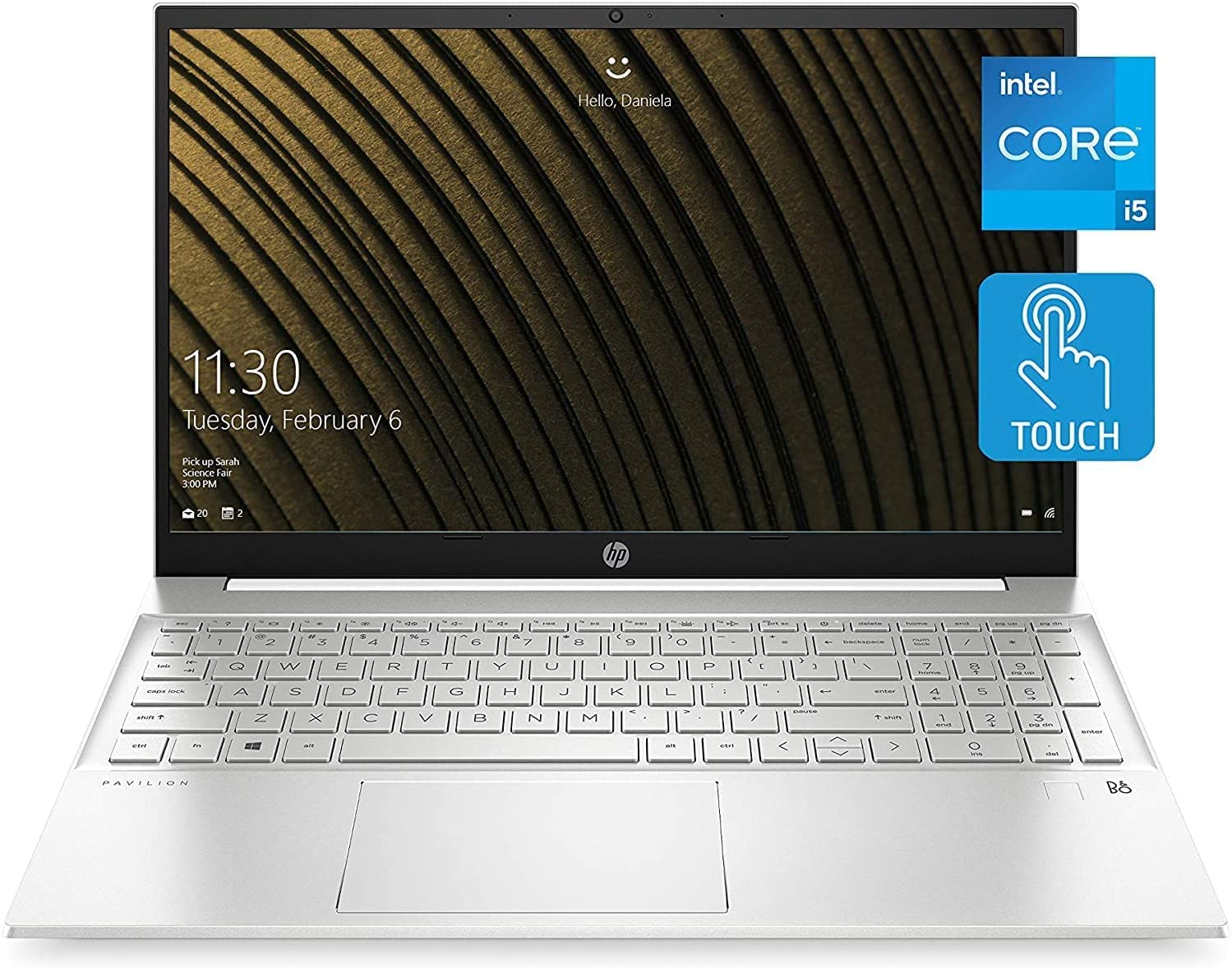 لپ تاپ پاویلیون HP 15 - Intel Core نسل 12 i5-1235U (10 هسته) - صفحه نمایش لمسی 15.6 اینچی FHD IPS 1080p - ویندوز 11 - 16GB رم - 1TB حافظه داخلی SSD PCIe - Wi-Fi 6 - پورت Type-C - وب کم - همراه با پد موس، رنگ نقره‌ای (ارتقاء یافته)