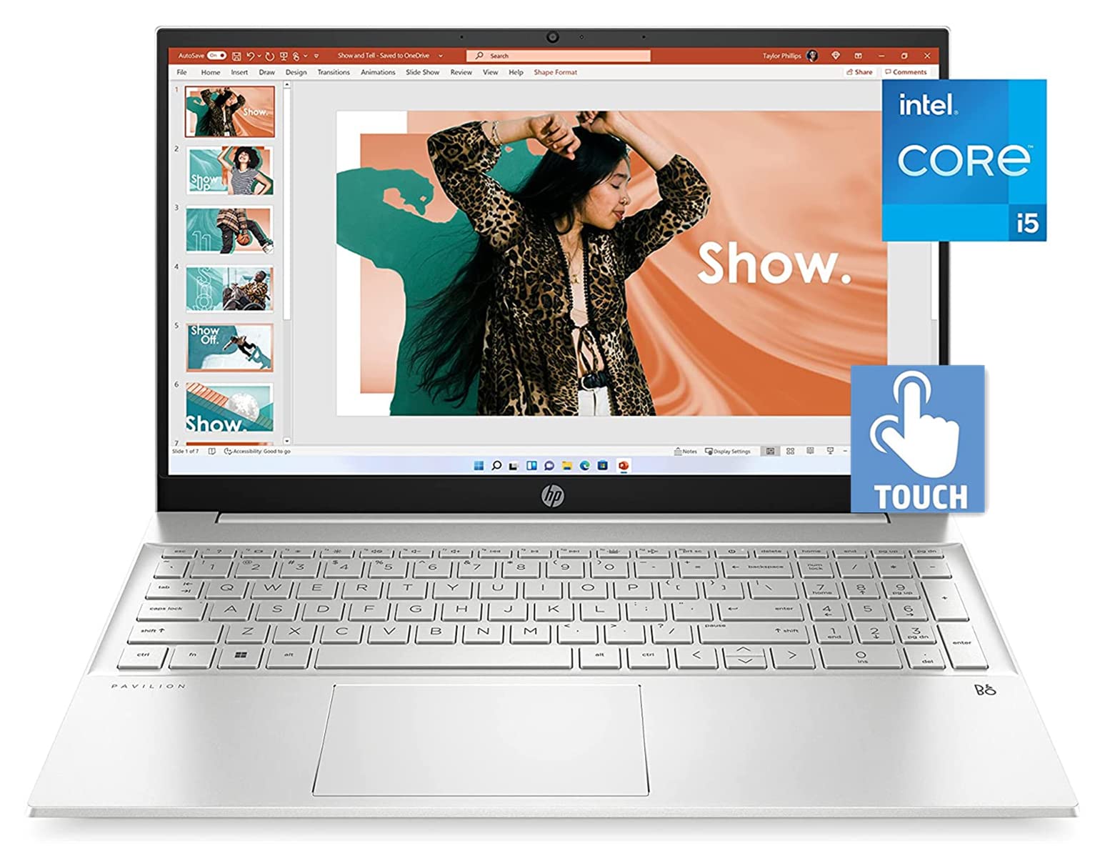 لپ تاپ لمسی HP Pavilion 15.6 اینچ - پردازنده ۱۰ هسته ای نسل ۱۳ اینتل کور i5-۱۳۳۵U - ۱۰۸۰p - ۳۲ گیگابایت رم - ۱ ترابایت حافظه جامد PCIe SSD - ویندوز ۱۱ - گرافیک Intel® Iris® Xe - همراه با کابل HDMI (ارتقا یافته)
