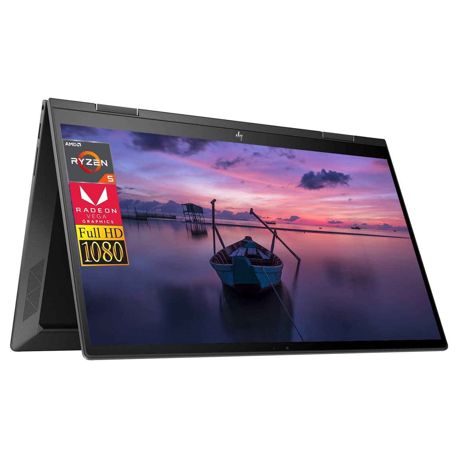 لپ تاپ HP ENVY x360 2-in-1 جدیدترین مدل سال 2023، صفحه نمایش لمسی FHD 15.6 اینچی، پردازنده AMD Ryzen 5 5625U، 16GB RAM، 512GB SSD، صفحه کلید با نور پس زمینه، Wi-Fi 6E، بلوتوث، ویندوز 11 هوم، بسته همراه با JAWFOAL