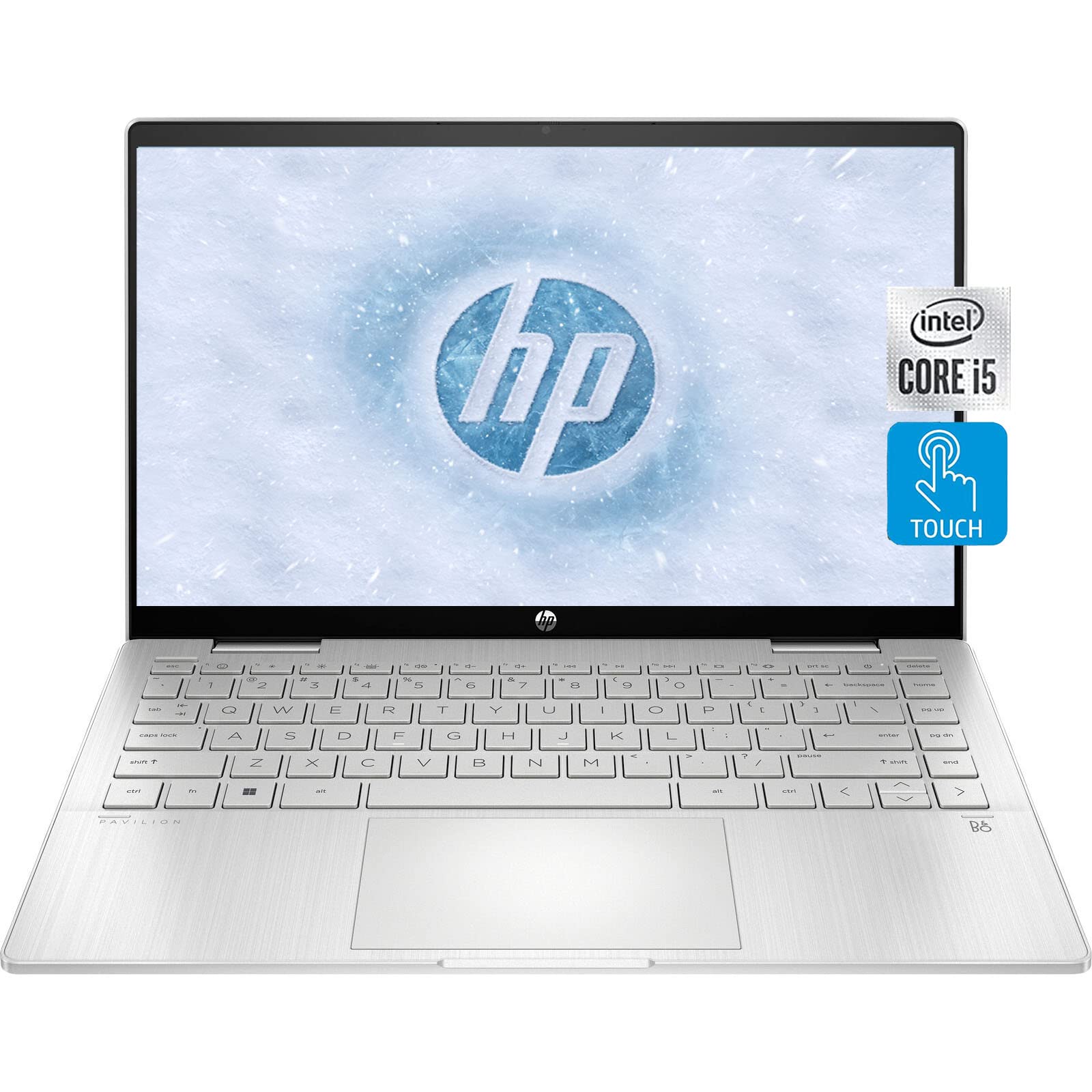 لپ تاپ HP Pavilion x360 جدید 2023، صفحه نمایش لمسی IPS 14 اینچی FHD، پردازنده 10 هسته‌ای اینتل Core i5-1235U، 8 گیگابایت رم، 512 گیگابایت حافظه داخلی SSD، صفحه کلید با نور پس زمینه، خواننده اثر انگشت، ویندوز 11 هوم (ارتقاء یافته)