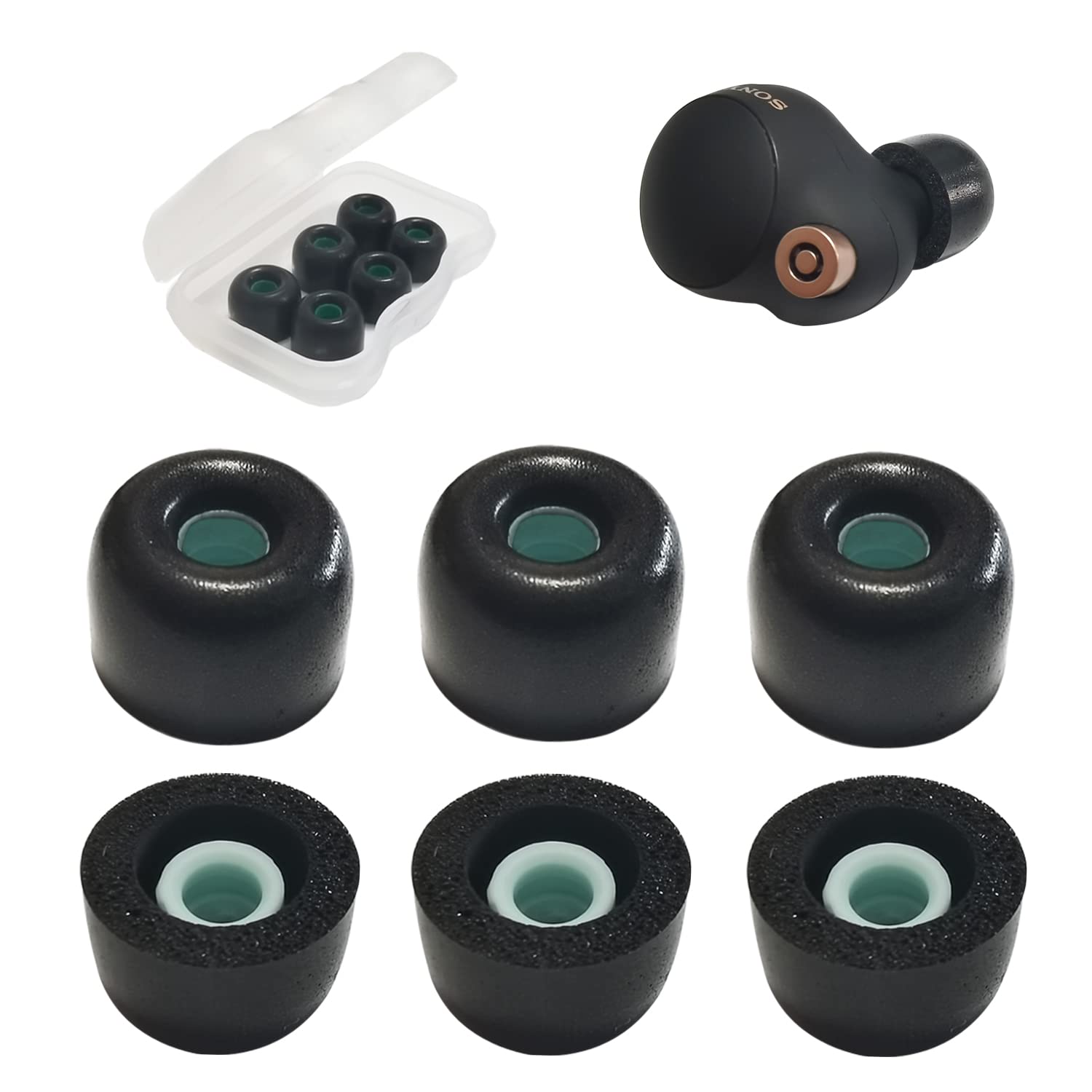 نکات Memory Foam برای هدفون‌های گوشی Sony WF-1000XM4/WF-1000XM5
نکات برای Sony WF-C500 LinkBuds S WF-1000XM4
نکات جایگزین گوشی‌های WF-1000XM4 مناسب جعبه شارژ کاور گوشی‌های گوش 3 جفت بزرگ سیاه