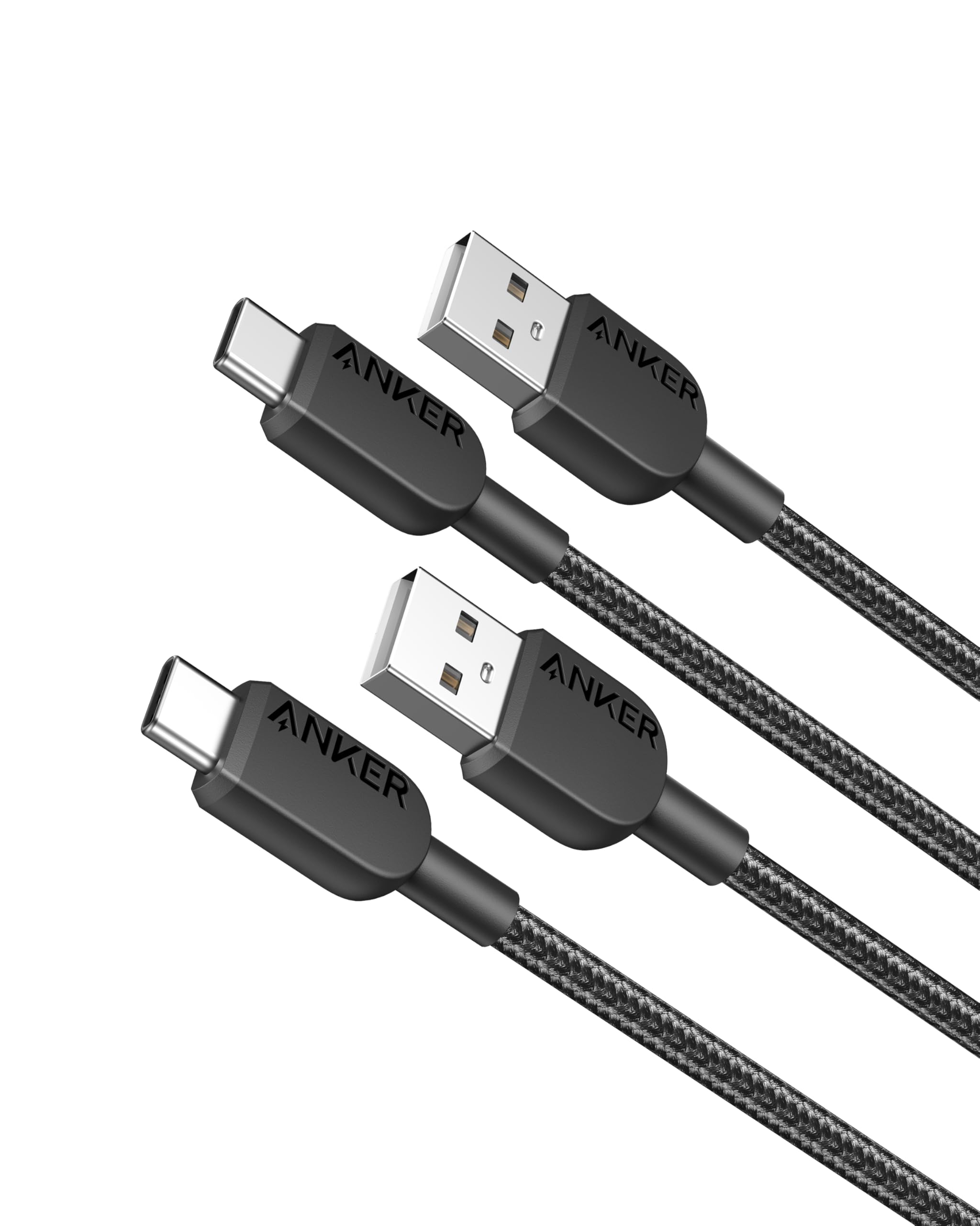کابل Anker USB C [2 بسته، 3 فوت] 310 کابل شارژر USB A به USB C، کابل شارژر USB A به Type C شارژ سریع برای آیفون سری 17/16، مک بوک پرو/ایر، سامسونگ، هوآوی، شیائومی، ویوو، اوپو (USB 2.0) 3 فوت
