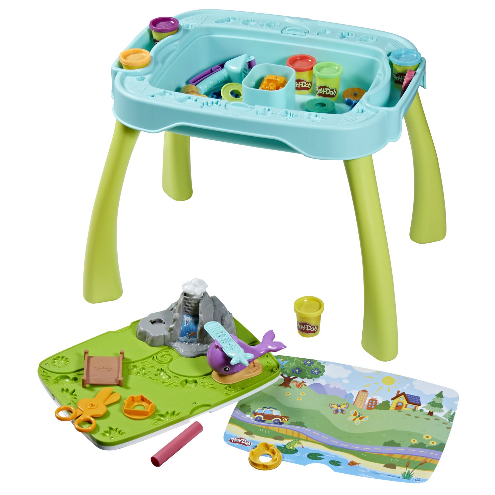 جدول فعالیت‌های همه‌کاره Play-Doh، ایستگاه شروع خلاقیت، اسباب‌بازی برای پسران و دختران ۳ ساله و به بالا، مجموعه ابتدایی Play-Doh