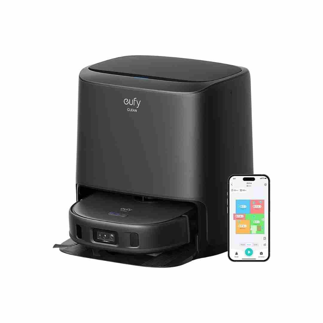 مکنده برقی روباتیک ایوفی Clean X9 Pro با MopMaster™ فشار تطبیقی تمیزکننده، 2 مپ چرخشی، شناسایی فرش با مپ‌های خودکار 12 میلی‌متری، ایستگاه تمیزکننده خودکار، 5,500 پاسکال، جلوگیری هوشمندانه از موانع با هوش مصنوعی