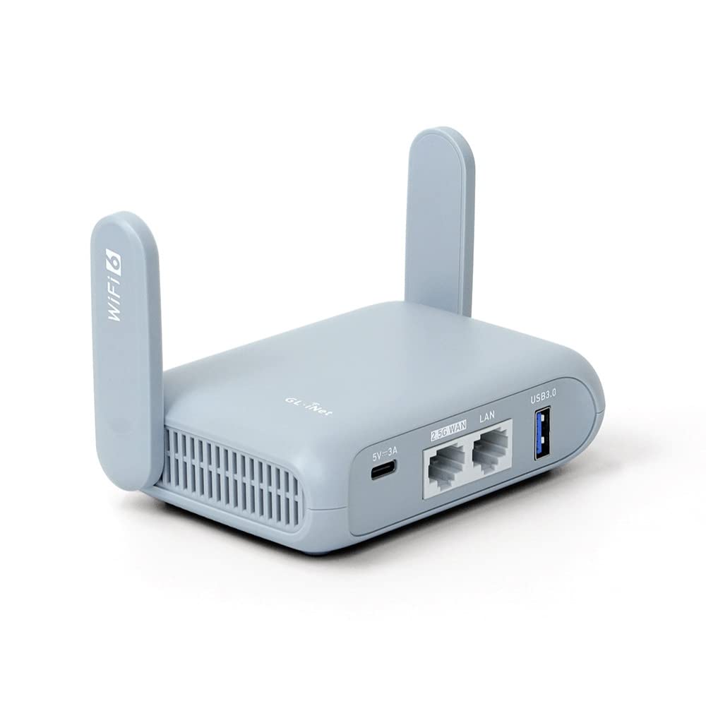 GL.iNet GL-MT3000 (Beryl AX) مسافر بی سیم Wi-Fi 6 ابزار Gigabit Router ابعاد کوچک | روتر وای فای | OpenVPN، Wireguard، متصل شدن به صفحه ورود به Wi-Fi عمومی و هتل، RV