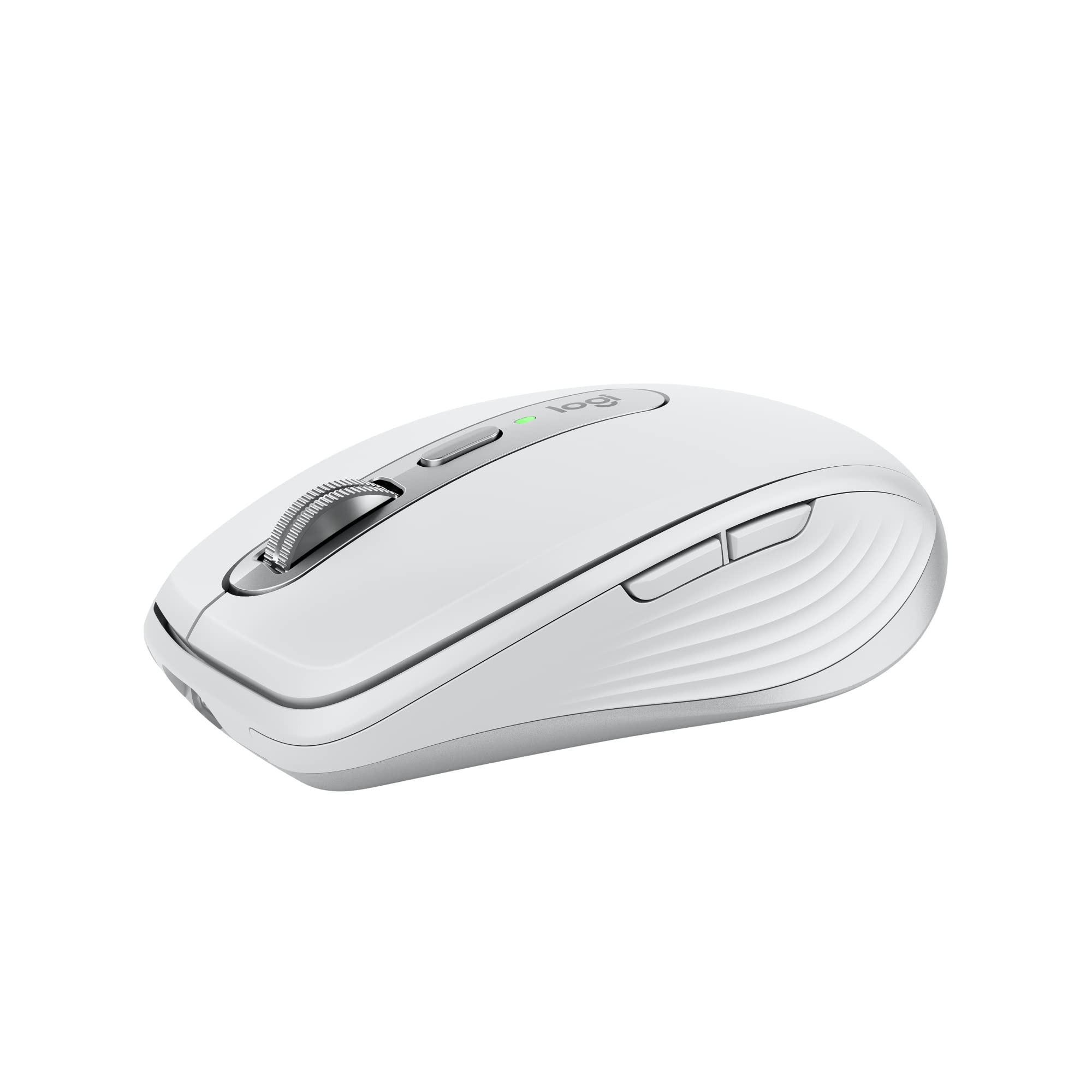 موش Logitech MX Anywhere 3S بی‌سیم کوچک، پرشتاب، با دقت 8K DPI بر روی هر سطح، کلیک‌های آرام، دکمه‌های قابل برنامه‌ریزی، پورت USB C، بلوتوث، سازگار با ویندوز PC، لینوکس، کروم، مک - موش طوسی روشن طوسی