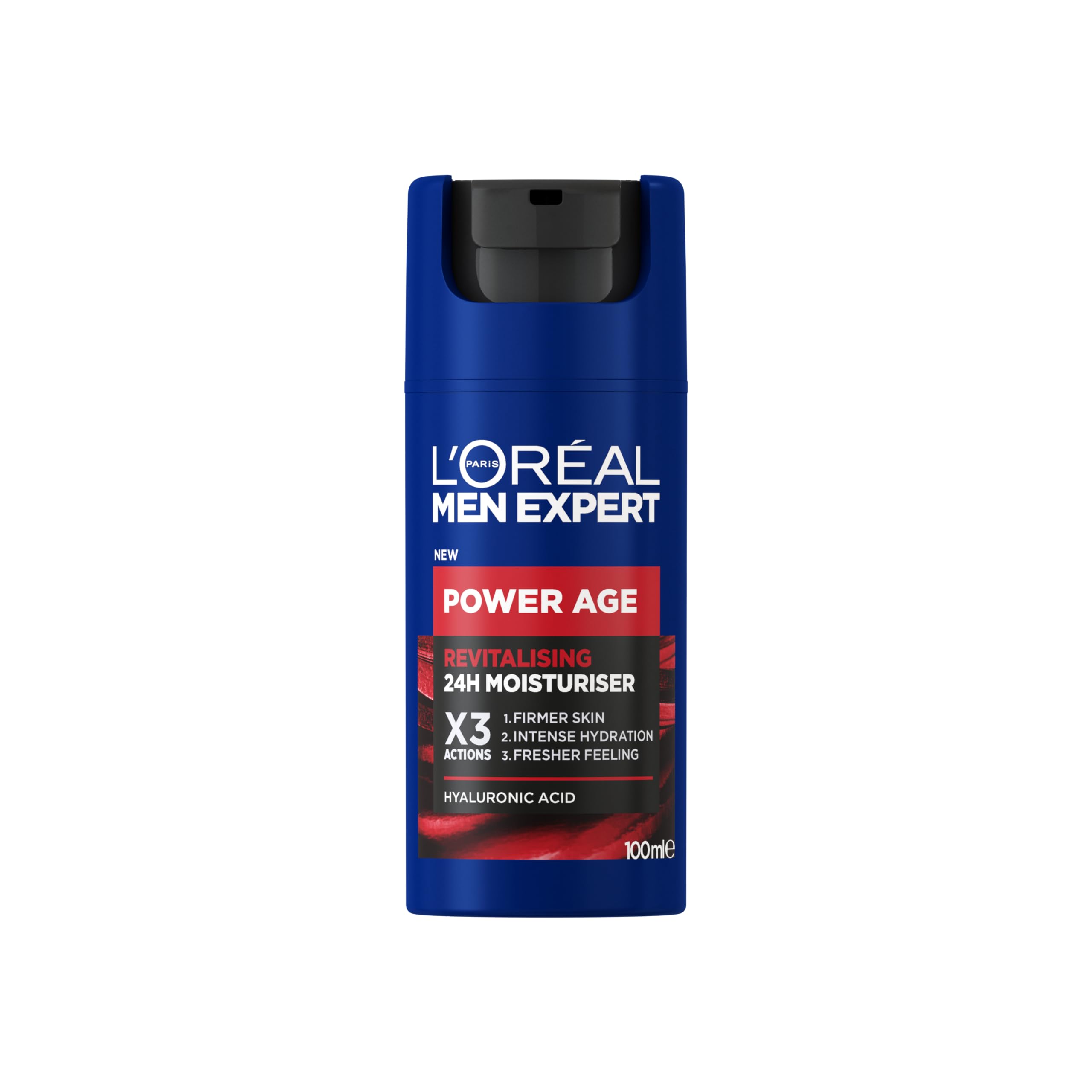 رطوبت رسان و تجدید کننده پوست مردان L'Oréal Men Expert Power Age جدید، مرطوب کننده و تجدید کننده با اسید هیالورونیک برای مردان، طراحی شده برای پوست های پیر، خشک و خسته 100 میلی لیتر (بسته 1 عدد)