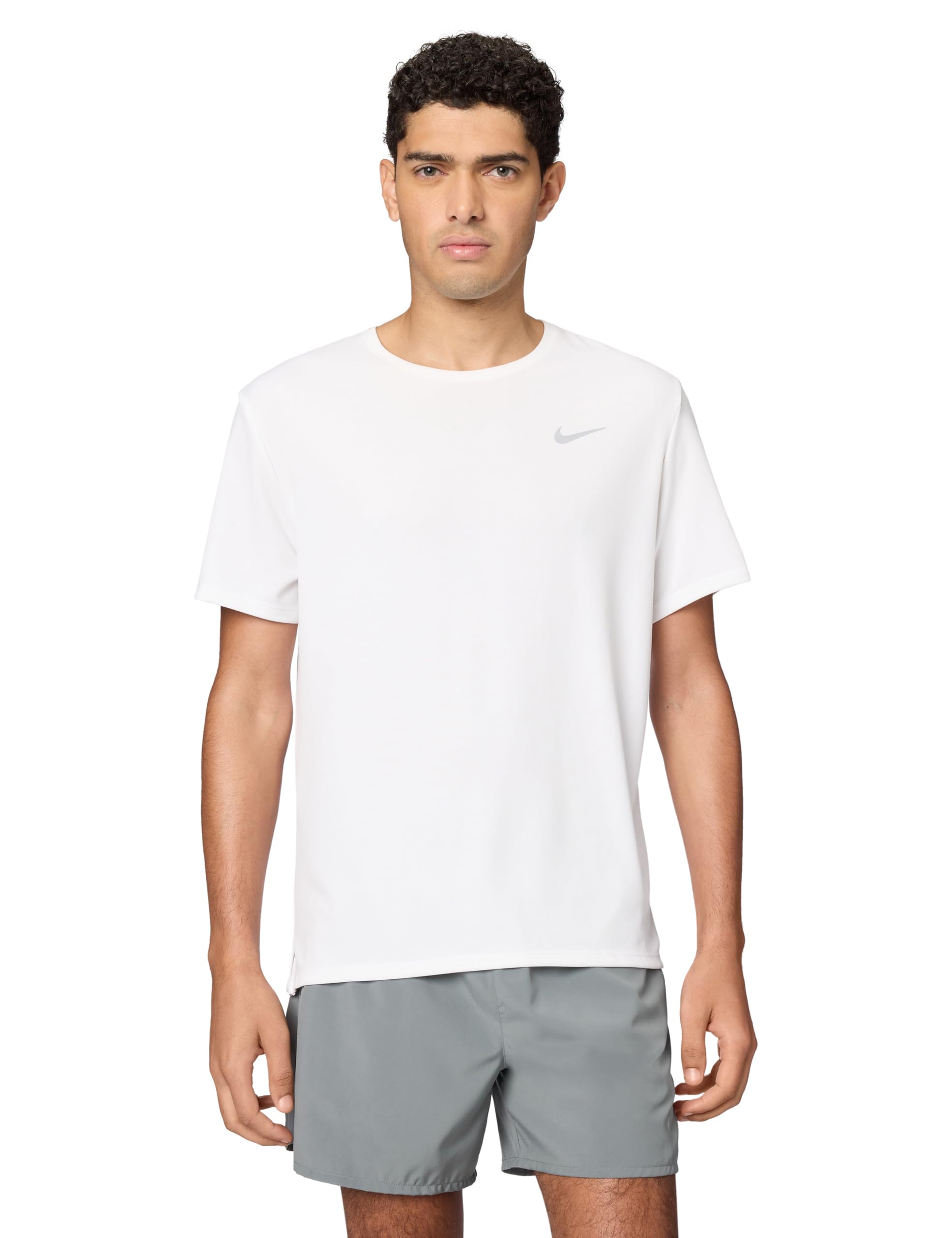 پیراهن آستین کوتاه Nike Men's M Nk Df Uv Miler SS در سایز XXL سفید/(نقره ای بازتابی)