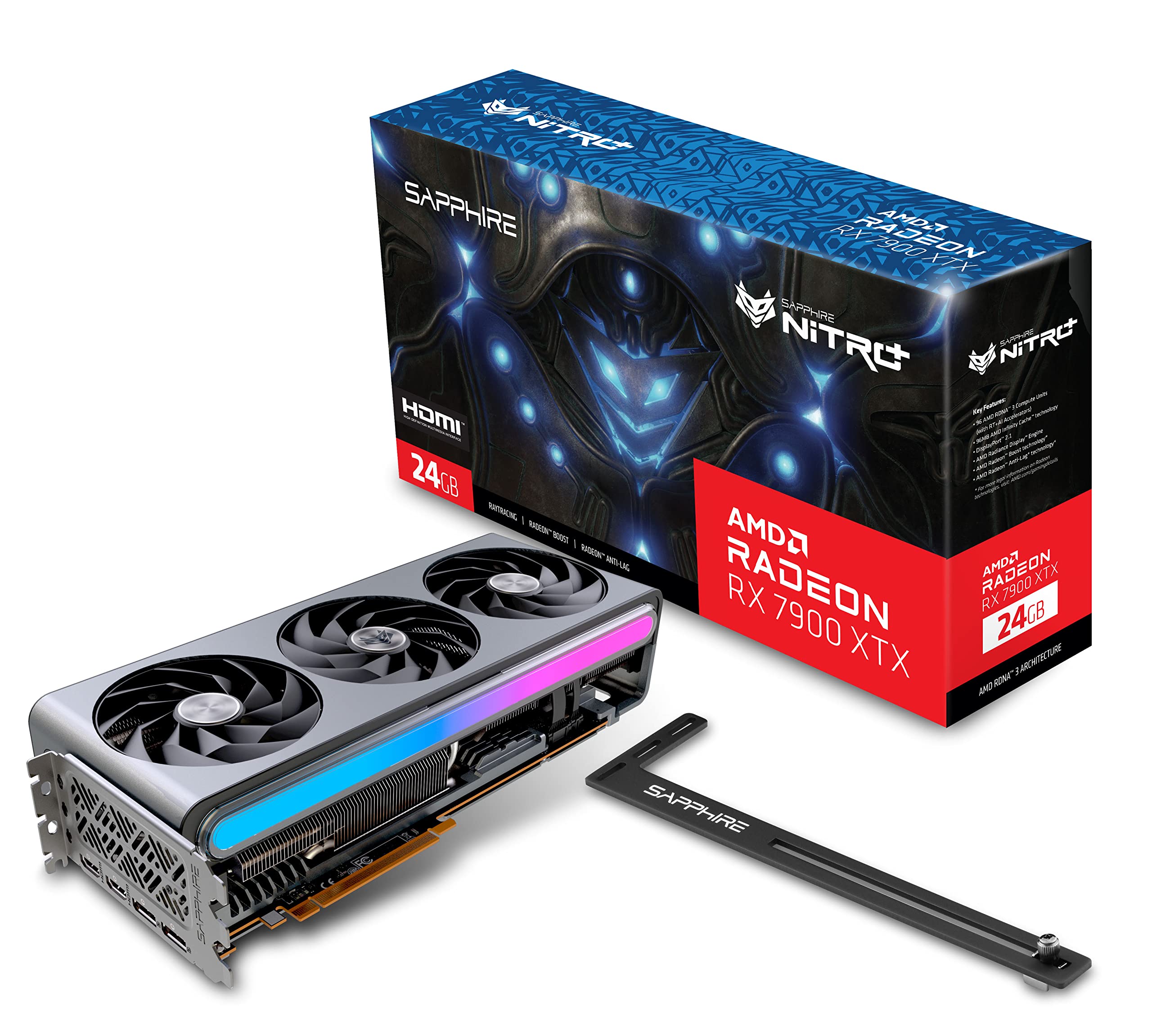 کارت گرافیک بازی Sapphire Technology 11322-01-40G Nitro + AMD Radeon RX 7900 XTX Vapor-X با 24 گیگابایت GDDR6، AMD RDNA 3