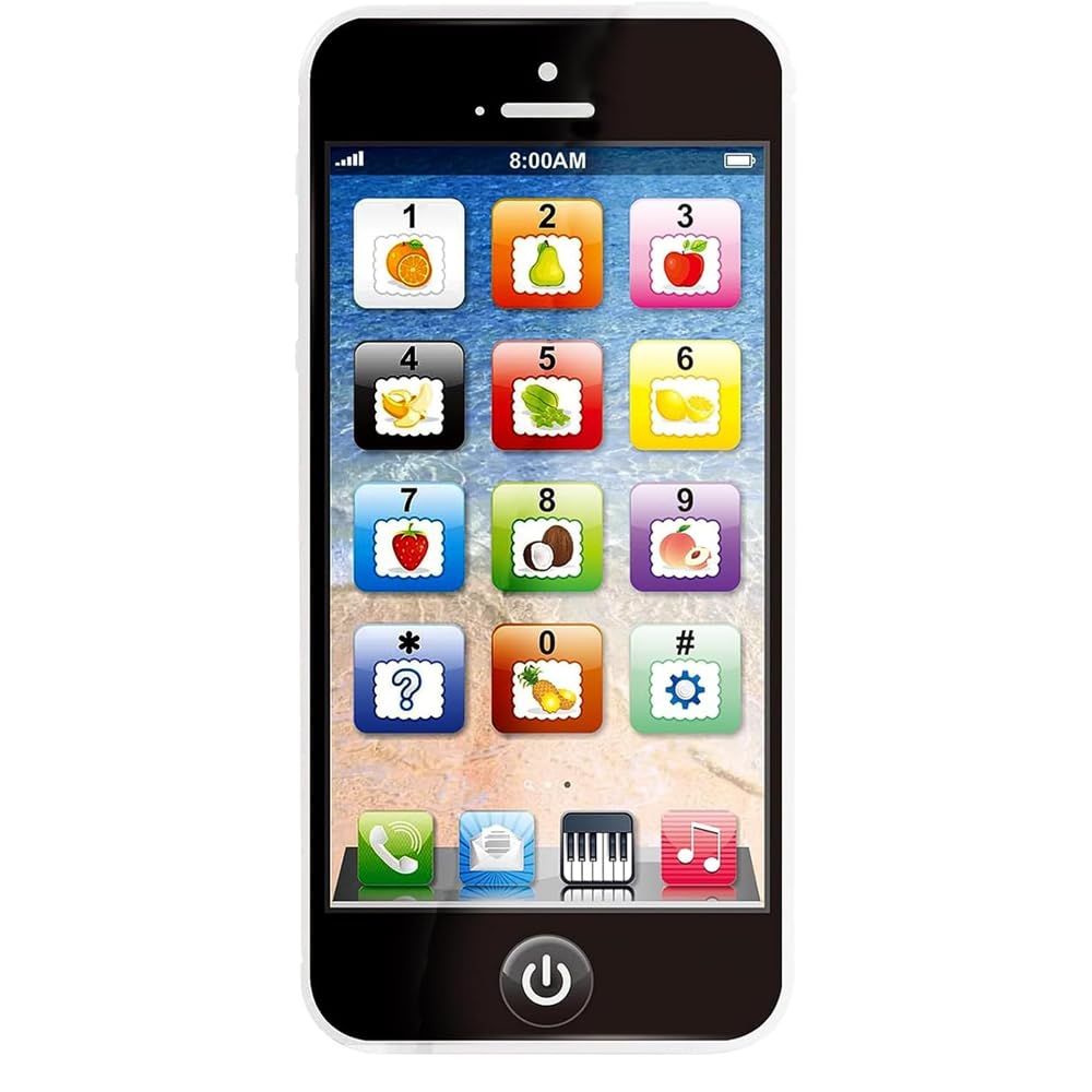 تلفن همراه YPhone، اسباب بازی با قابلیت پخش موسیقی و یادگیری زبان انگلیسی برای کودکان (مشکی)