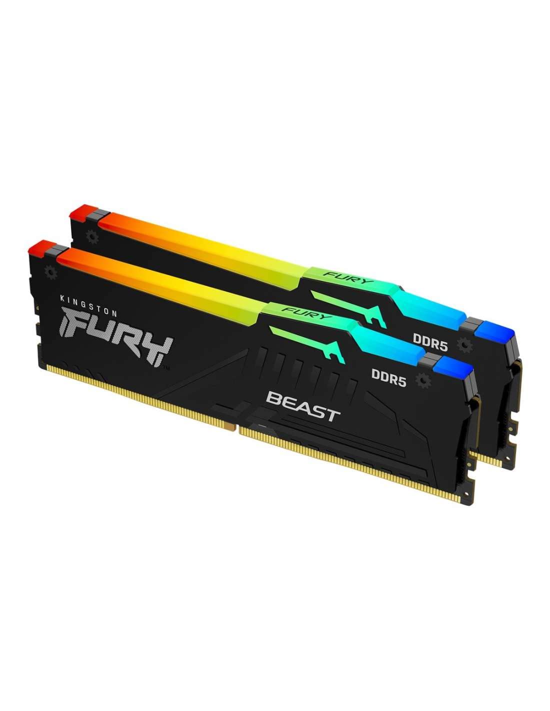 Kingston FURY Beast DDR5 RGB EXPO 16GB (2x8GB) 5600MT/s DDR5 CL36 DIMM مجموعه حافظه بازی رایانه رومیزی برای بازی 2 - کیت حافظه بازی کینگستون FURY Beast DDR5 RGB EXPO 16 گیگابایت (2x8GB) 5600MT/s DDR5 CL36 DIMM از 2 - KF556C36BBEAK2-16 کیت از 2 (AMD EXPO Certified) 16 گیگابایت AMD EXPO Certified