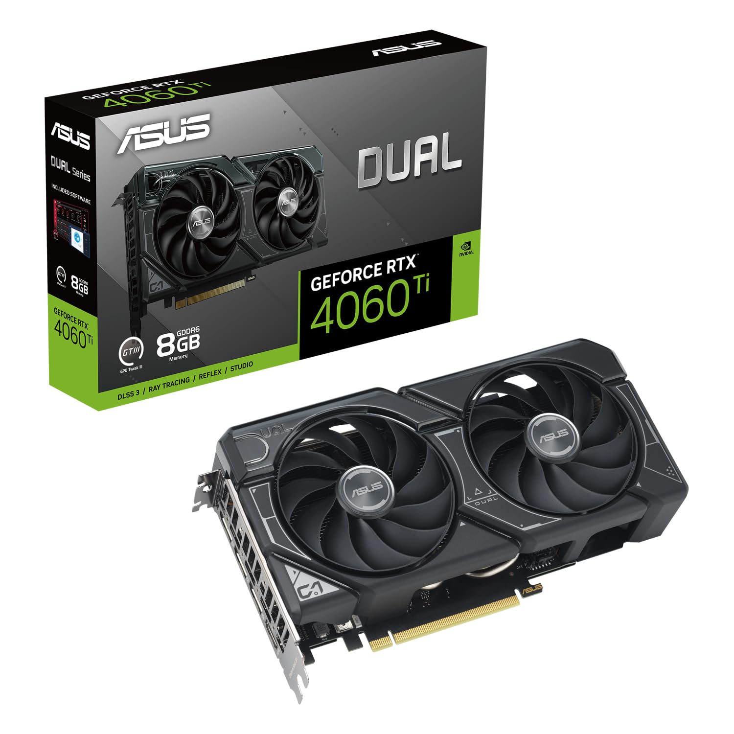 ASUS گیمینگ GeForce RTX 4060 Ti Dual OC (8GB GDDR6/PCI Express 4.0/2595MHz/18000MHz) 8GB DUAL RTX4060TI O8G