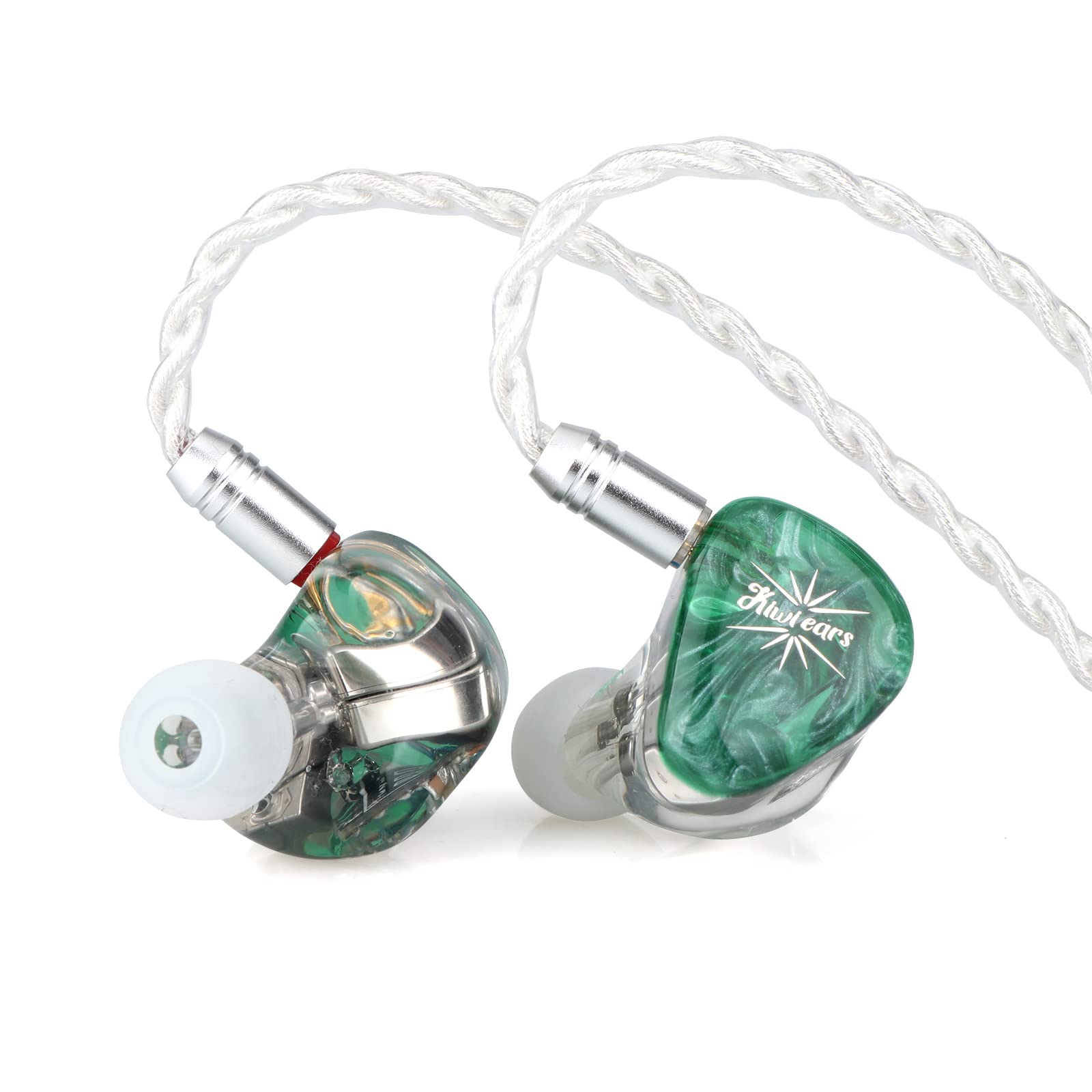 هدفون‌های Linsoul Kiwi Ears Orchestra Lite Performance Custom 8BA در مانیتورگر گوشی با 8 درایور Balanced Armature، با کابل 4 هسته‌ای اکسیژن‌فری کوپر OFC قابل جداشدن و صفحه‌کلید دست‌ساز برای هنرمندان استودیو و علاقمندان به موزیک (سبز)