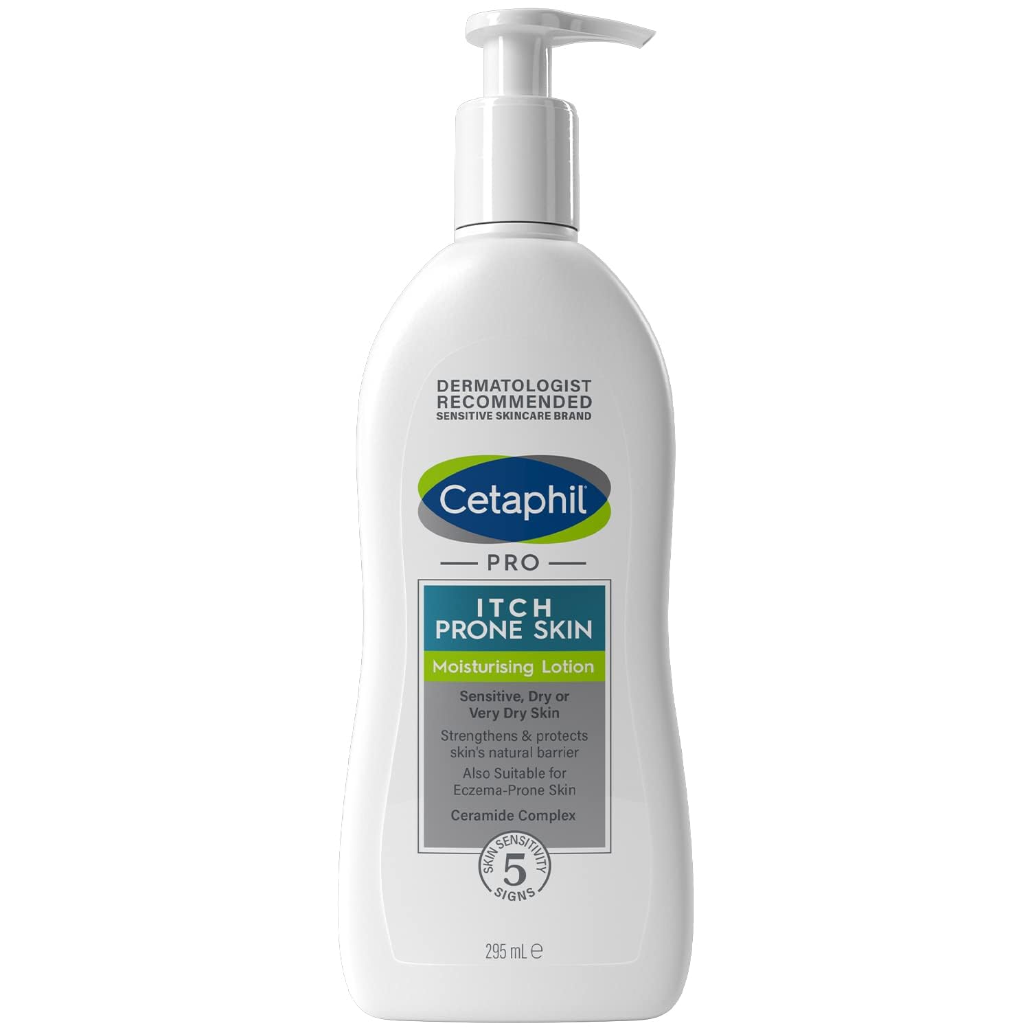 لوسیون مرطوب‌کننده بدن Cetaphil PRO، 295 میلی‌لیتر، برای پوست‌های قابل خارش و اگزما، حاوی نیاسینامید و کره شیا، مناسب برای گیاه‌خواران