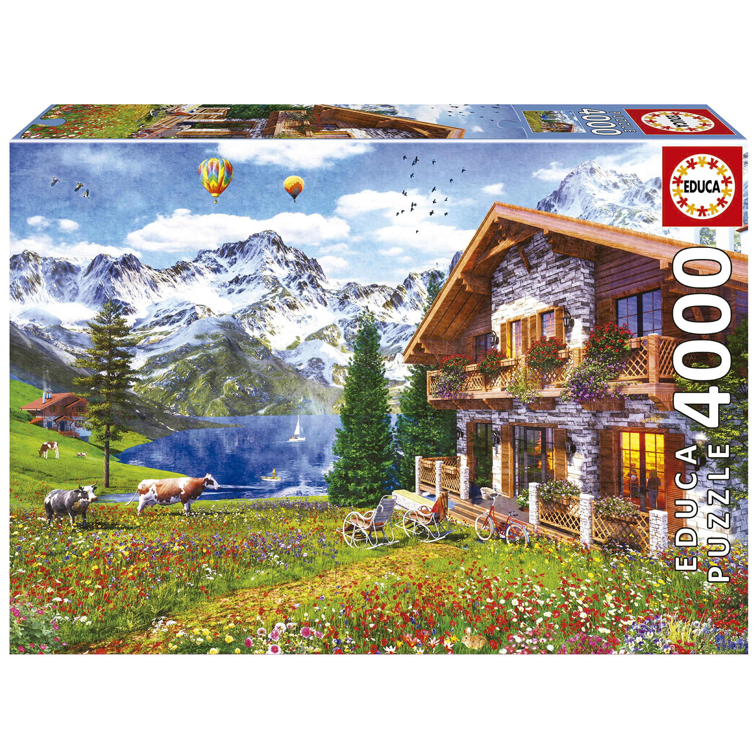 پازل 4000 تکه‌ای برای بزرگسالان | کلبه آلپین. اندازه: 136 × 96 سانتی‌متر. شامل خدمات قطعه گم‌شده تا زمان موجودی است. برای 14 سال به بالا (19568)