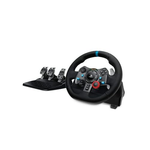چرخ مسابقه‌ای Logitech G29 با بازخورد دو موتوره و پدال‌های حساس برای PS5، PS4، کامپیوتر شخصی و مک، همراه با 4 پورت 3.0 USB Hub (2 مورد)