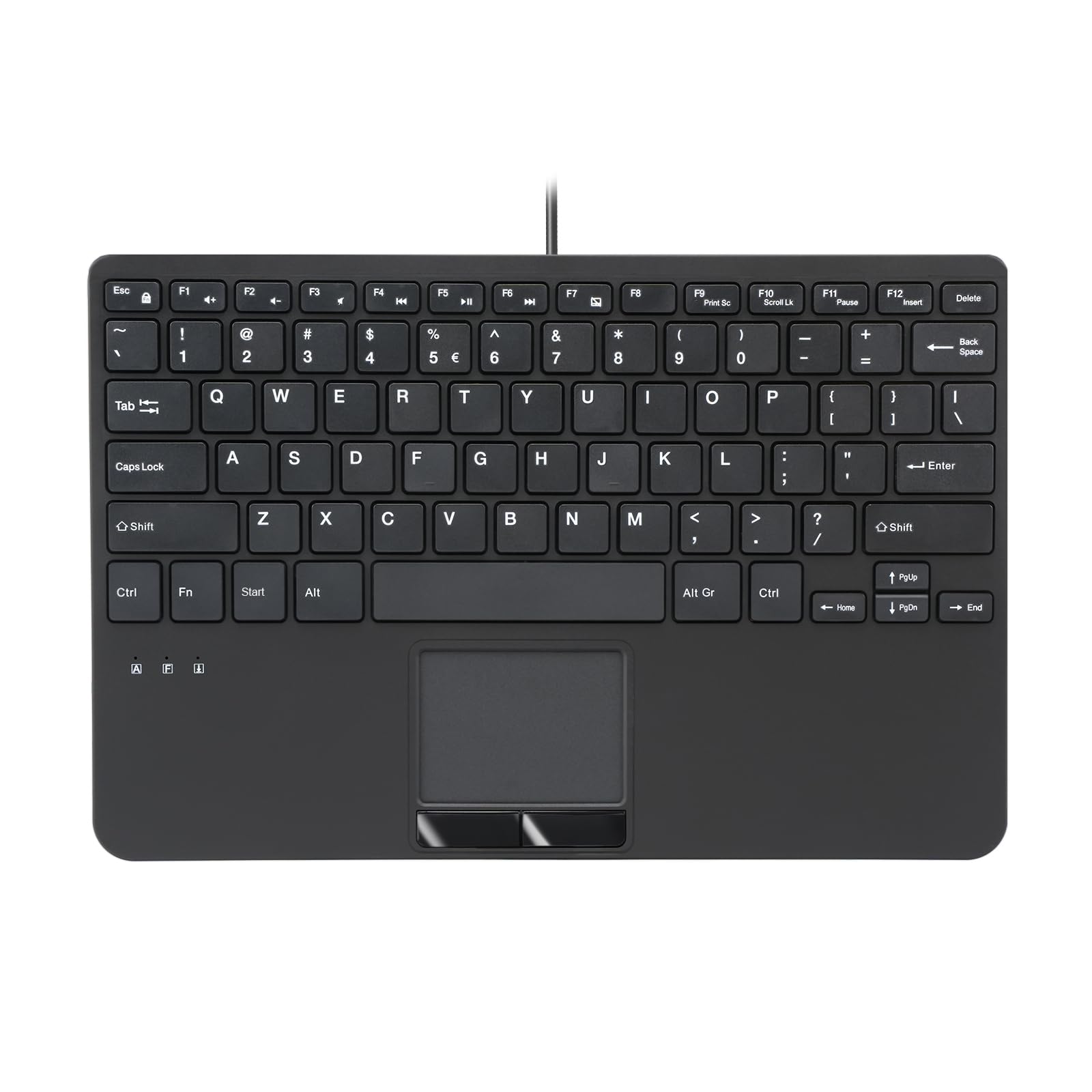 صفحه کلید Mini USB سیمی Perixx PERIBOARD-525 US با تاچ پد - از نوع کلید های اسکیسور - اندازه 11.18x7.17x1.1 اینچ - دارای 2 پورت USB داخلی - صفحه کلید تاچ پد انگلیسی آمریکایی