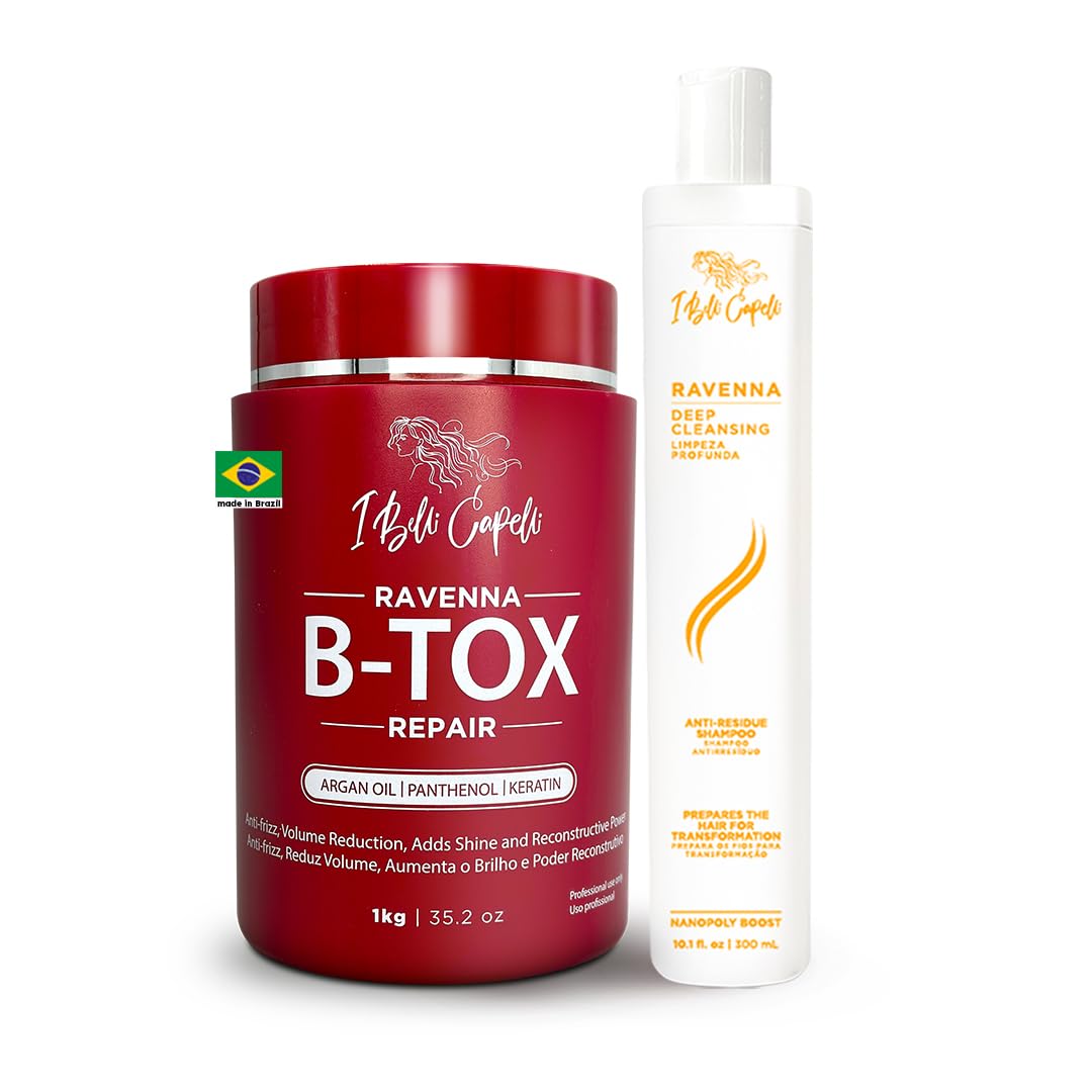 کیت ماسک تعمیر کننده موی های زیبا راونا Belli Capelli 1 کیلوگرم / 35.02 اونس + شامپو ضد باقی مانده 300 میلی لیتر / 10.1 فلوئید اونس