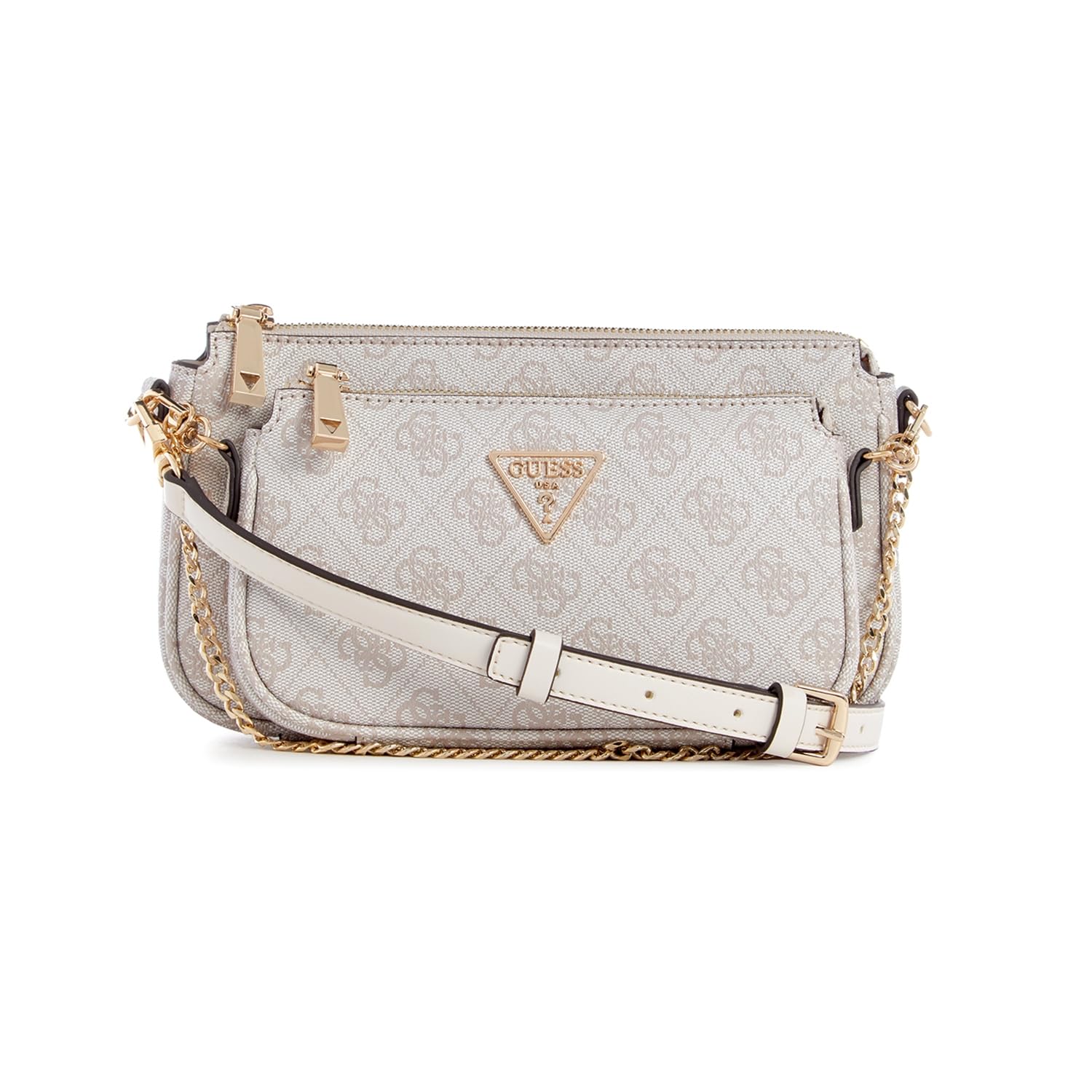 کیف دستی کراس‌بادی زنانه GUESS مدل Noelle با دو جیب از نوع DOVE LOGO