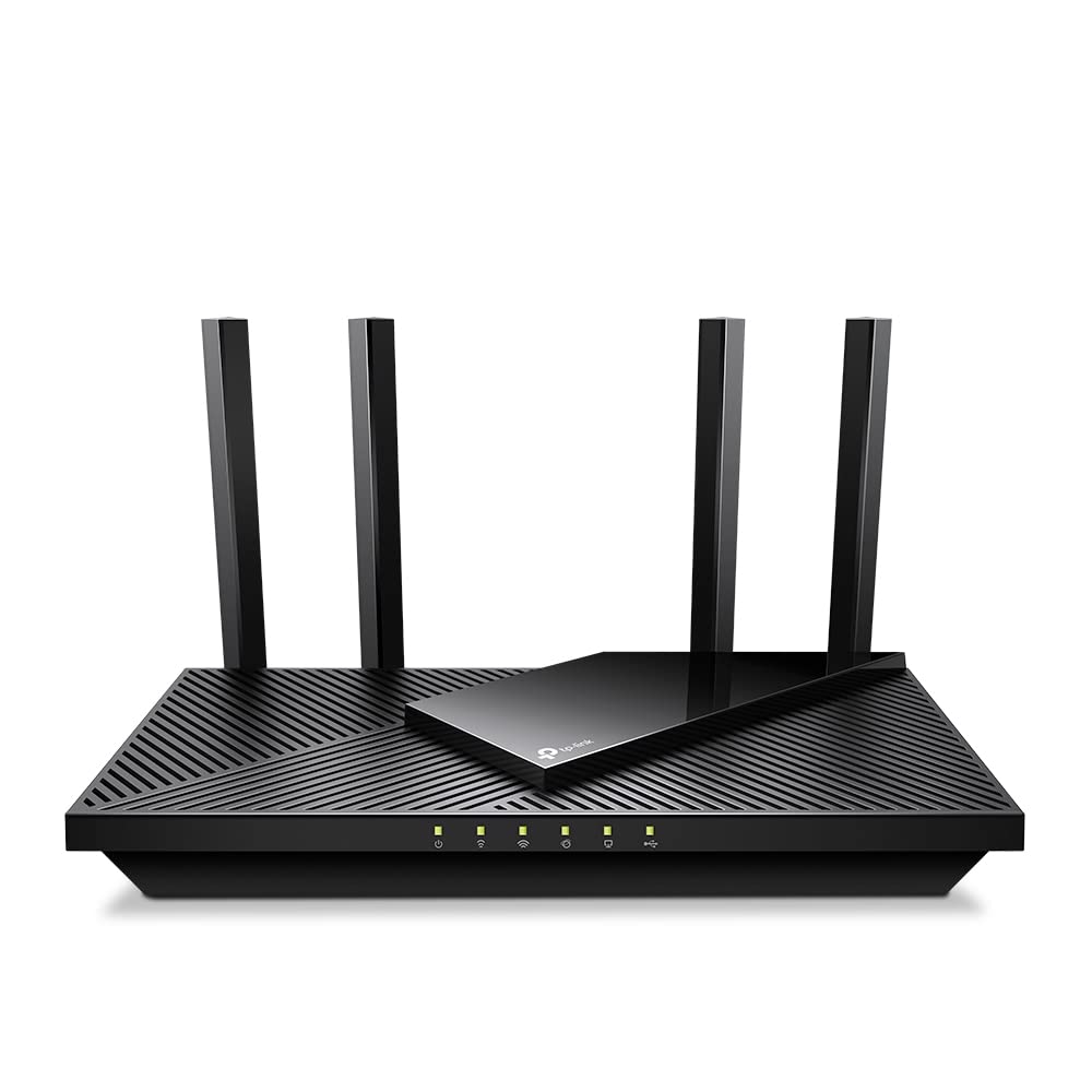 روتر WiFi 6 TP-Link AX3000 (Archer AX55 Pro) - روتر اینترنت بی‌سیم چند گیگابیتی، 1 پورت 2.5 گیگابیت بر ثانیه، دو بانده، روتر VPN، OFDMA، MU-MIMO، پورت USB، WPA3، سازگار با الکسا، رنگ سیاه، وای فای 6، AX3000