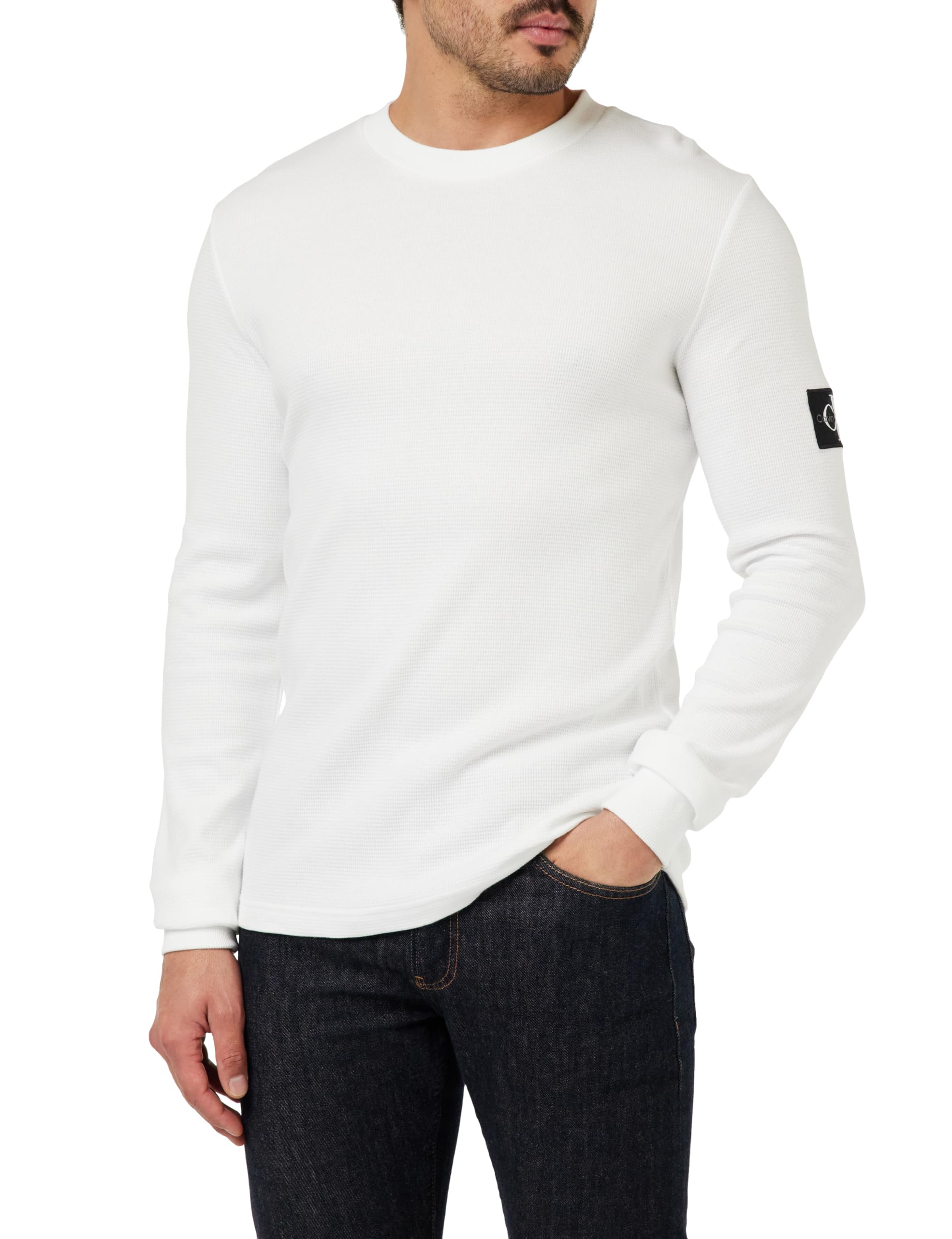 پیراهن بلند آستین توله کلین مردانه با نشان تی شرت J30J323485 L/S ، رنگ سفید، اندازه XL